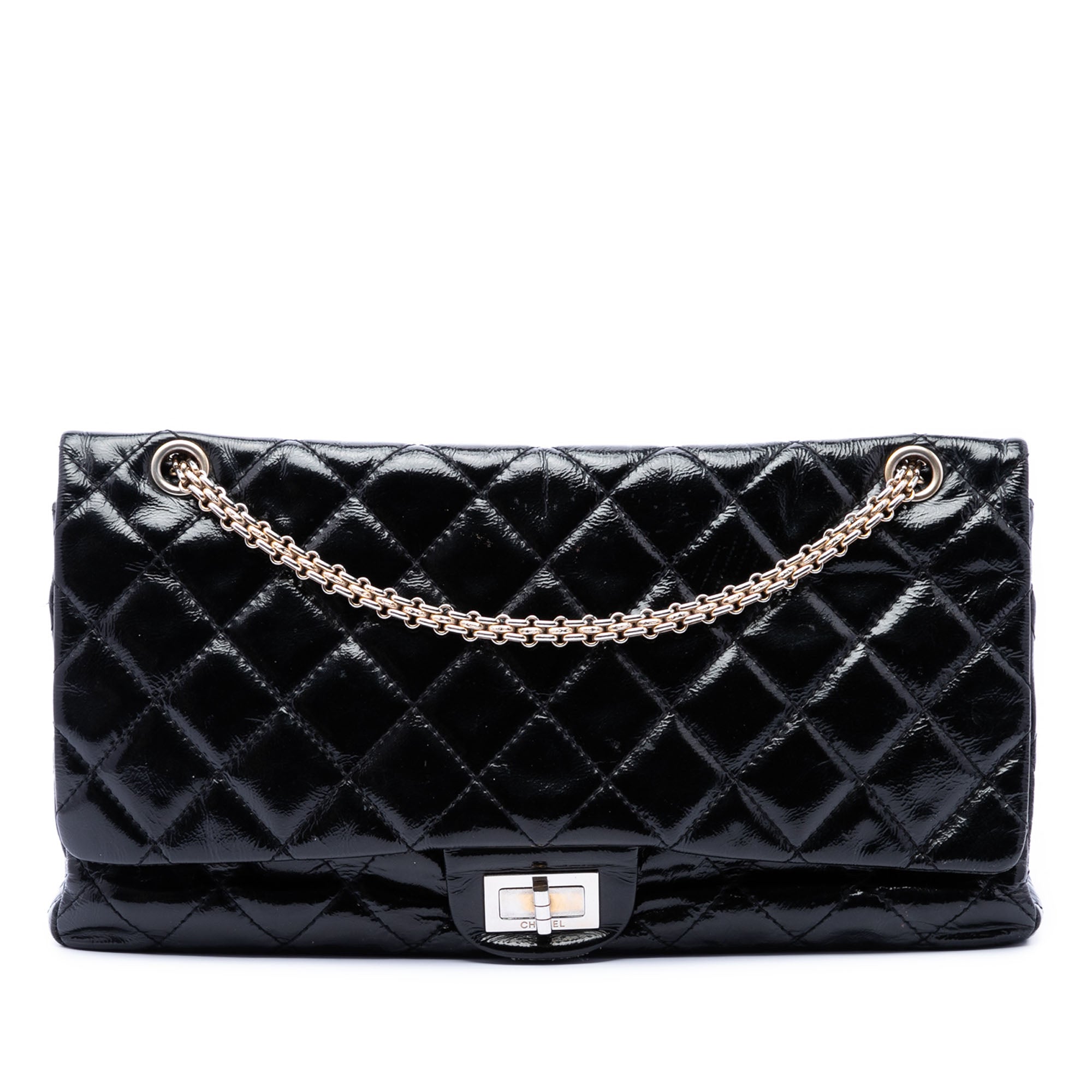 Chanel Quilted Crinkled Patent Reissue 2.55 Double Flap 227 - image 1