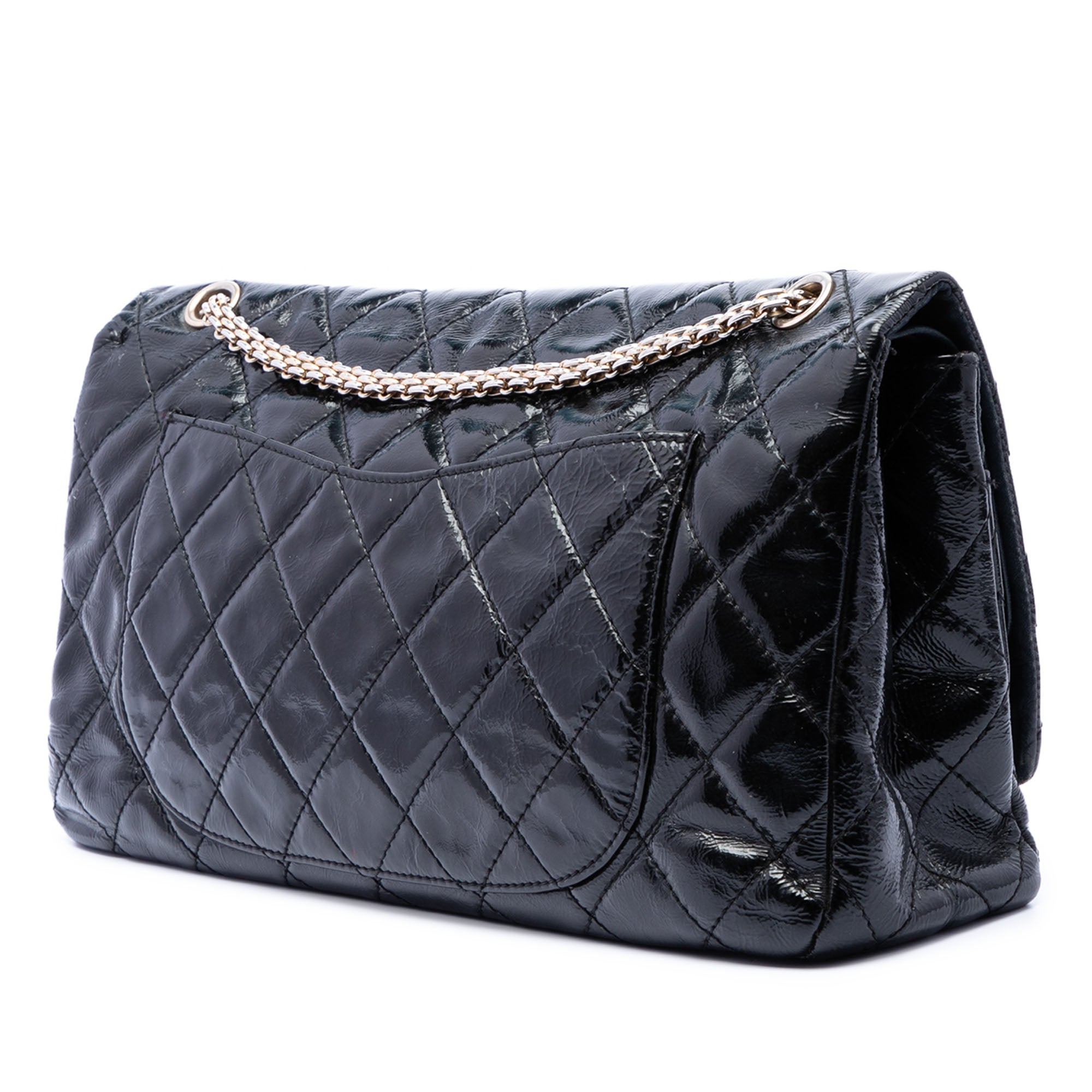 Chanel Quilted Crinkled Patent Reissue 2.55 Double Flap 227 - image 2