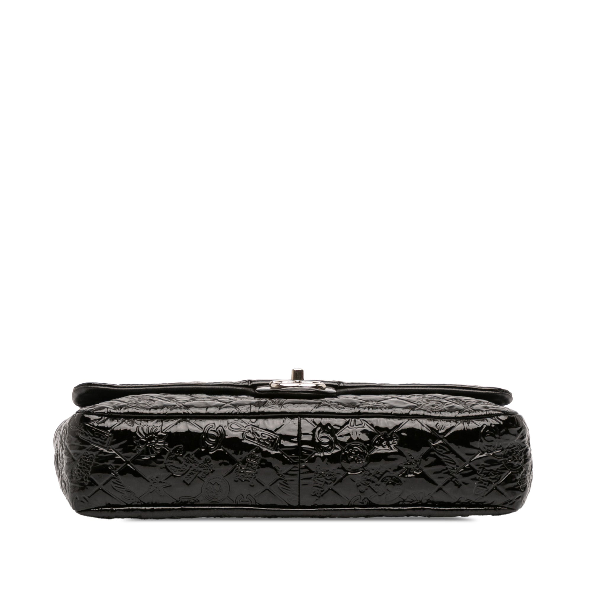 Chanel Jumbo Patent Embossed Lucky Symbols Flap - image 3