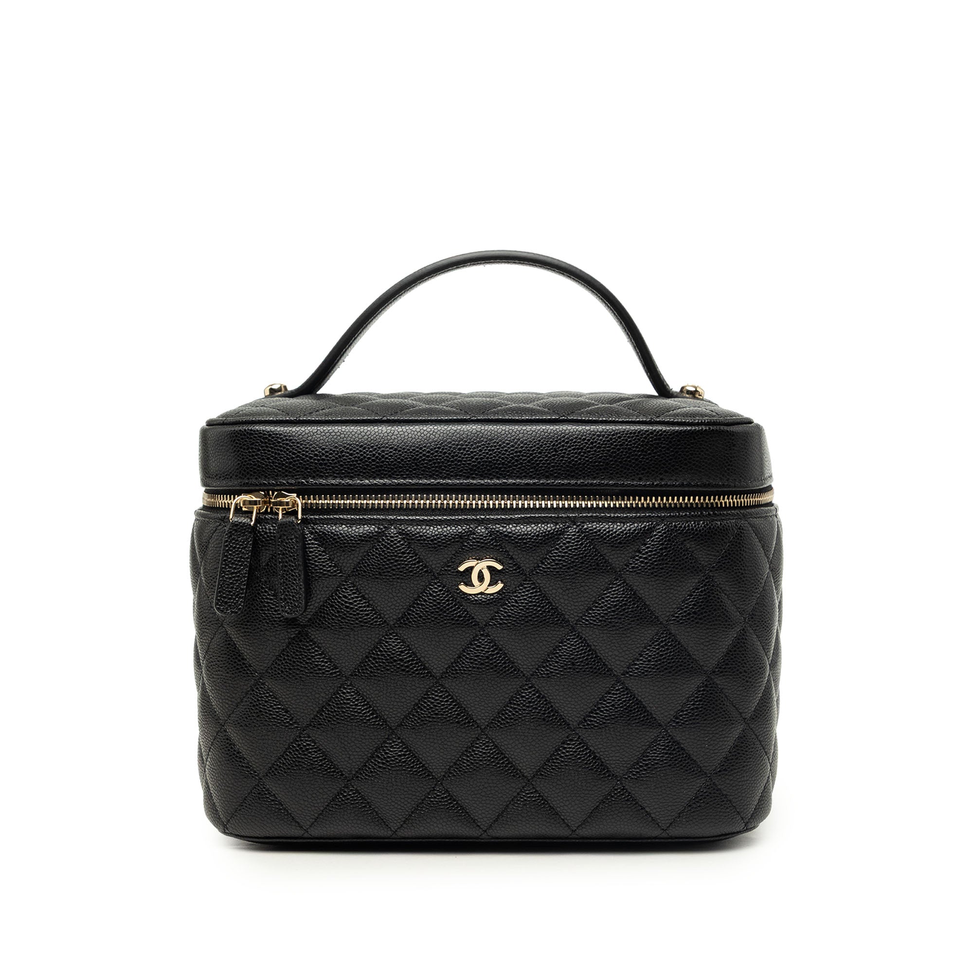 Chanel Medium CC Quilted Caviar Vanity Case - image 1