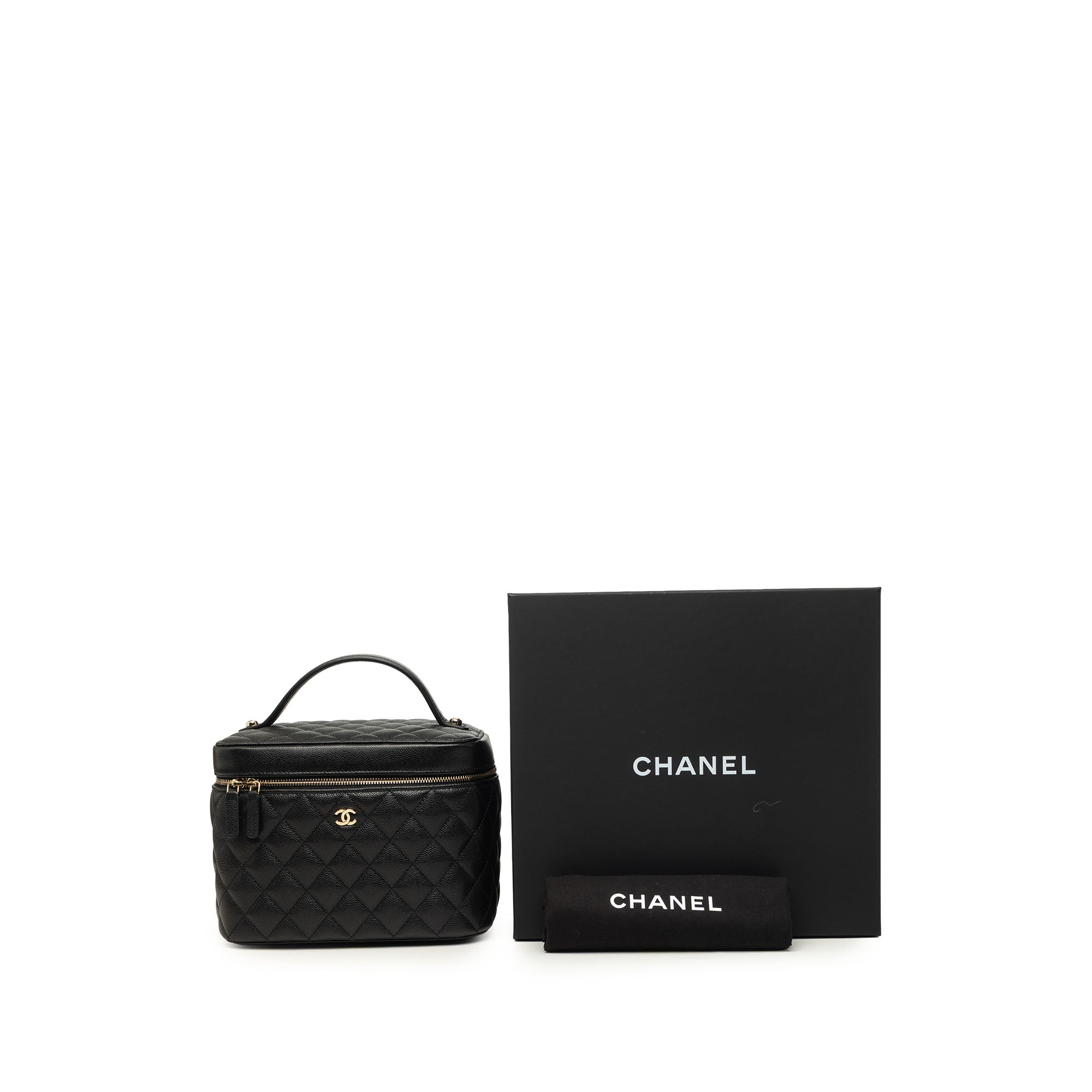 Chanel Medium CC Quilted Caviar Vanity Case - image 8