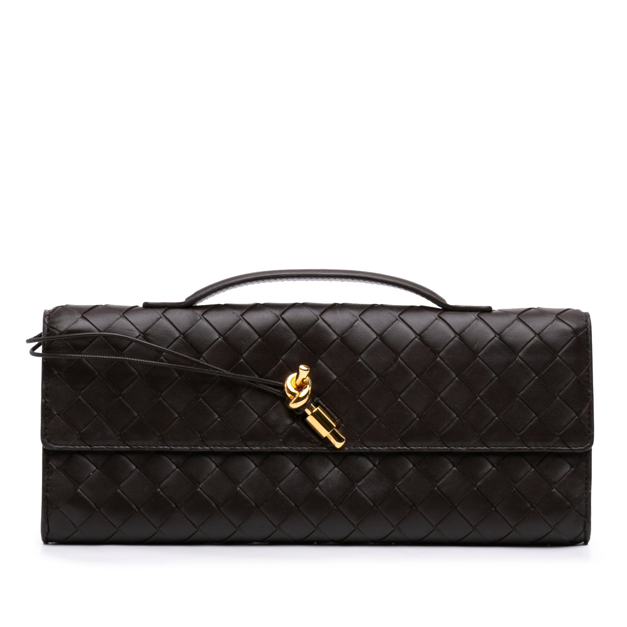 Bottega Veneta Lambskin Intrecciato Andiamo Clutch - image 1