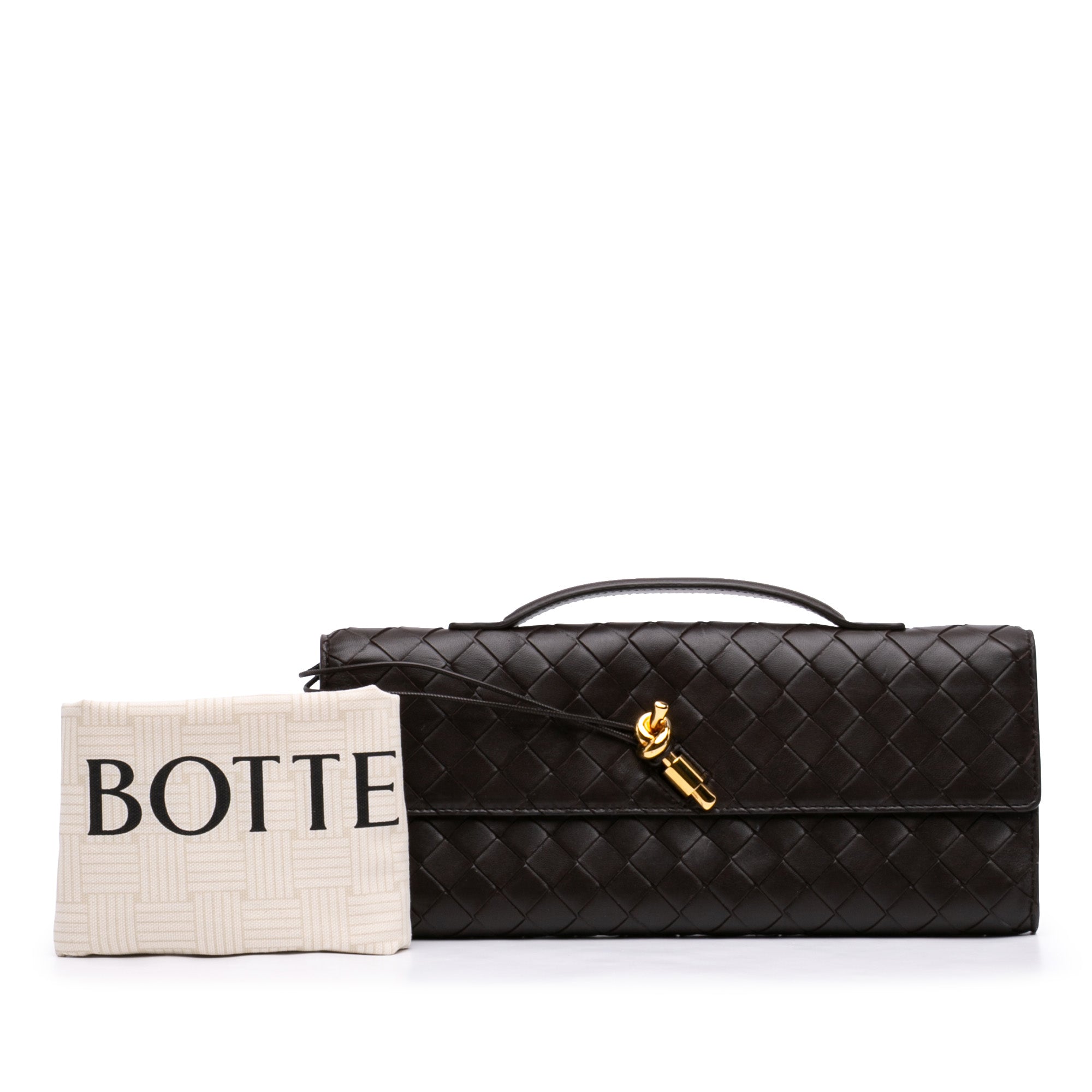 Bottega Veneta Lambskin Intrecciato Andiamo Clutch - image 7
