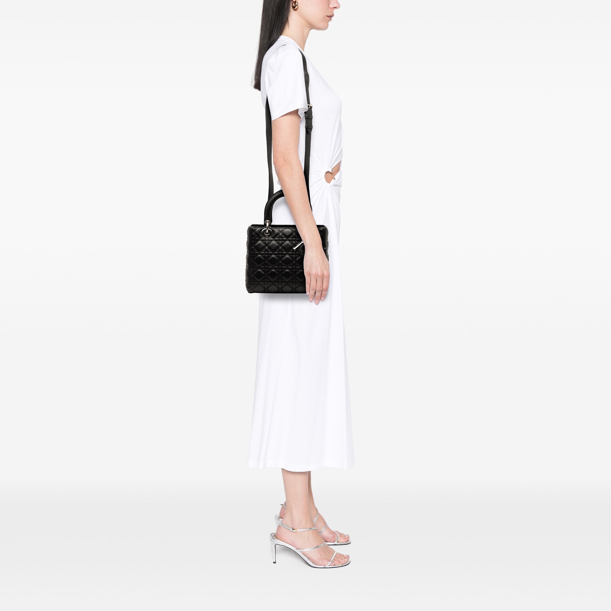 Dior Medium Lambskin Cannage Lady Dior - image 8