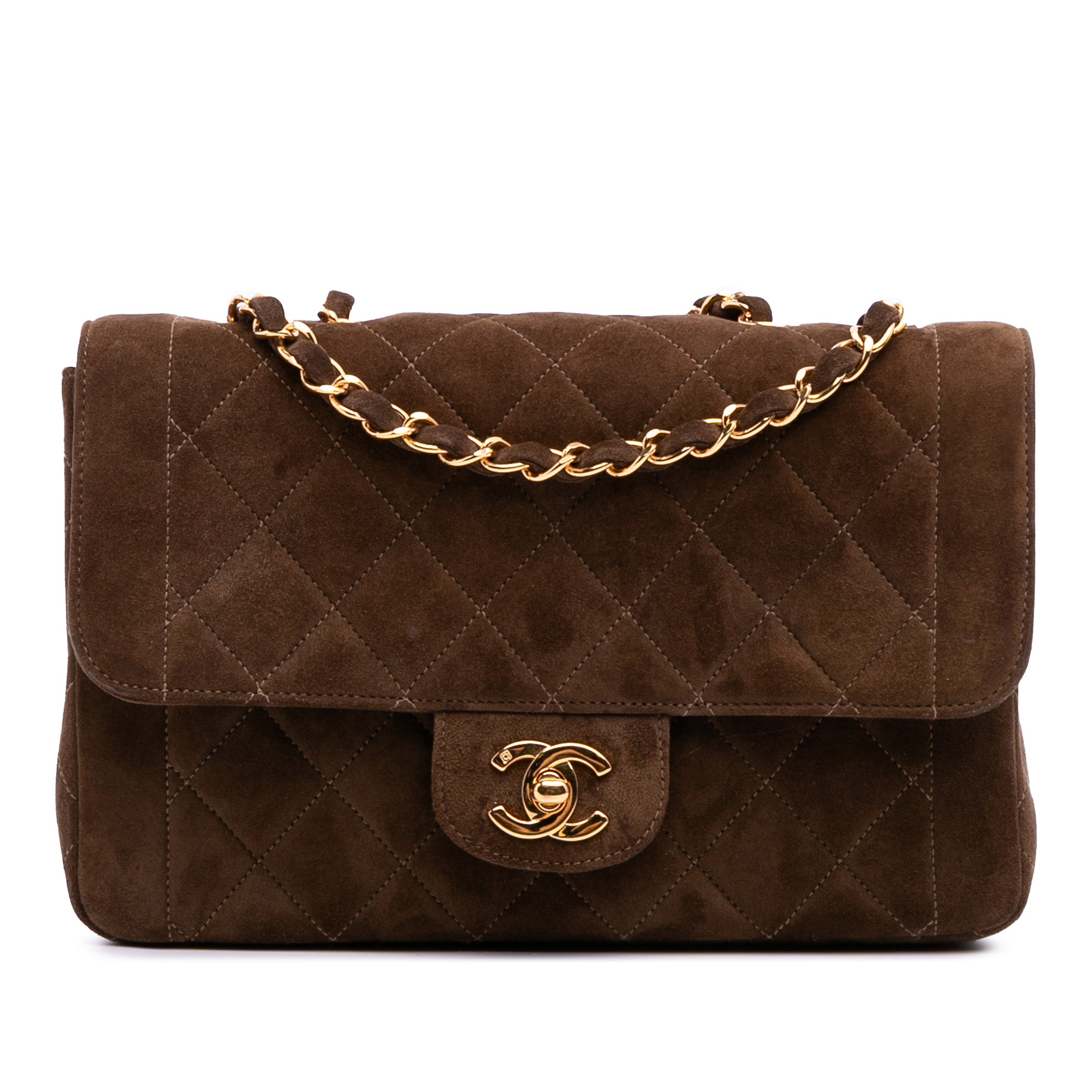Chanel Small CC Quilted Suede Single Flap - image 1