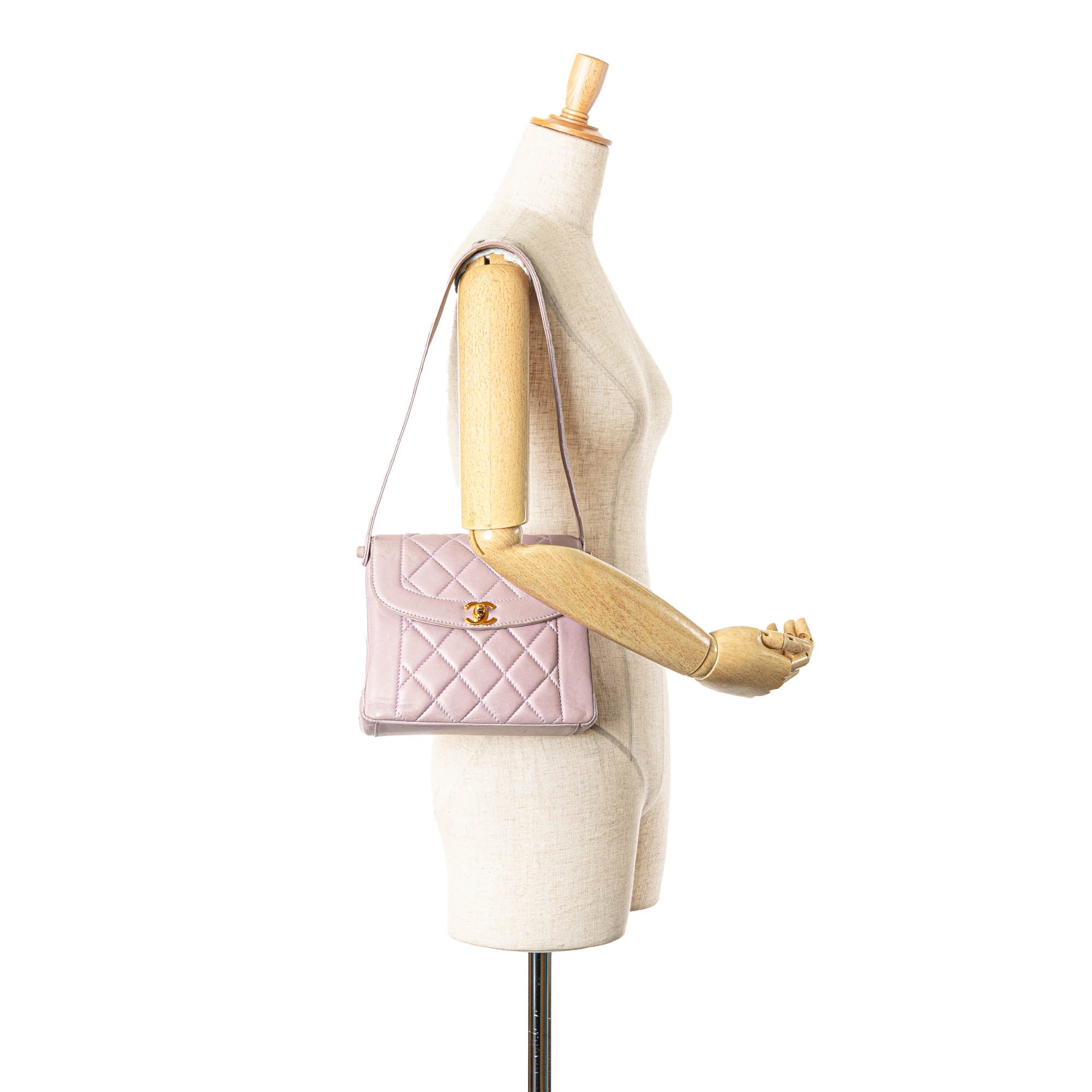 Chanel CC Quilted Lambskin Diana Flap Shoulder Bag - image 13