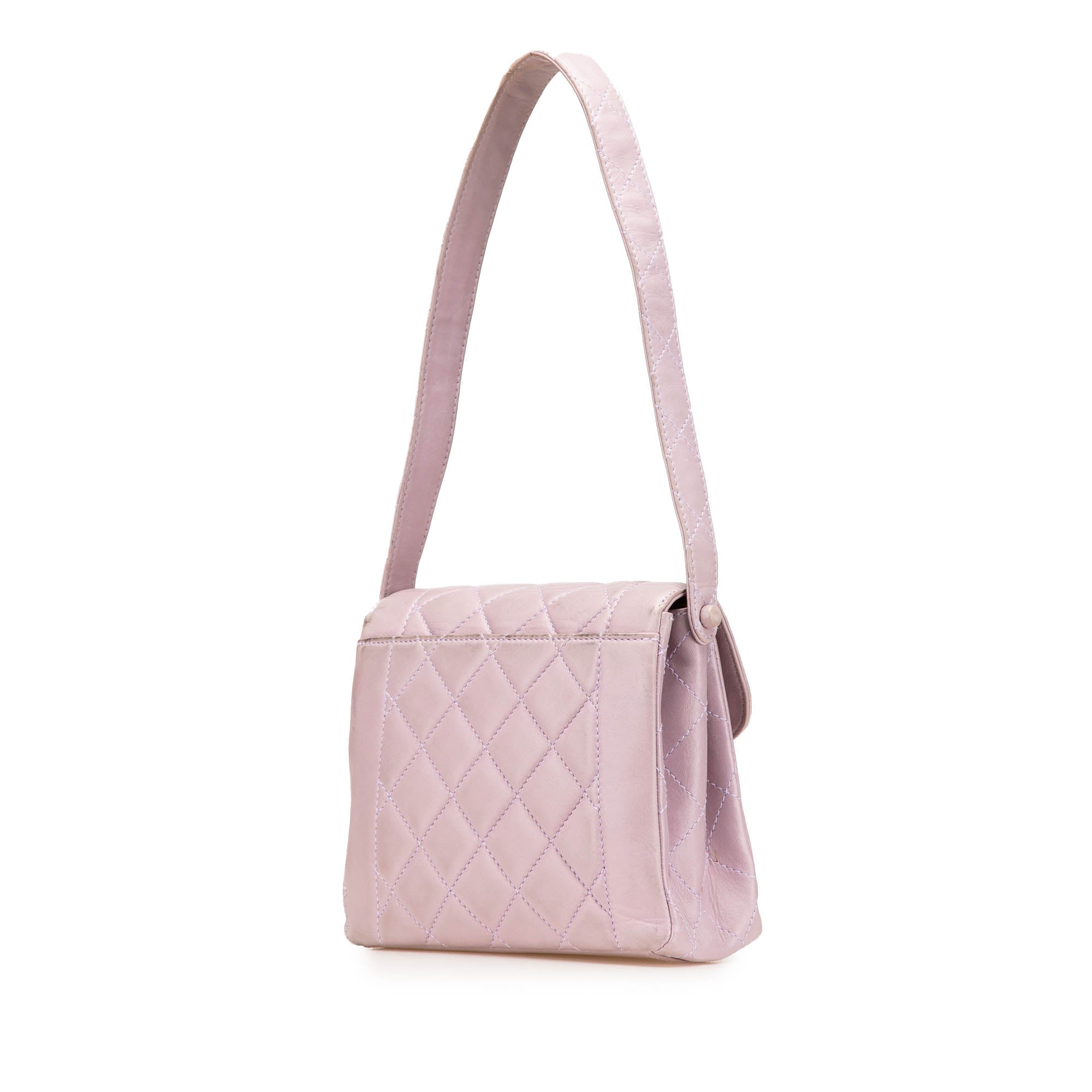 Chanel CC Quilted Lambskin Diana Flap Shoulder Bag - image 2