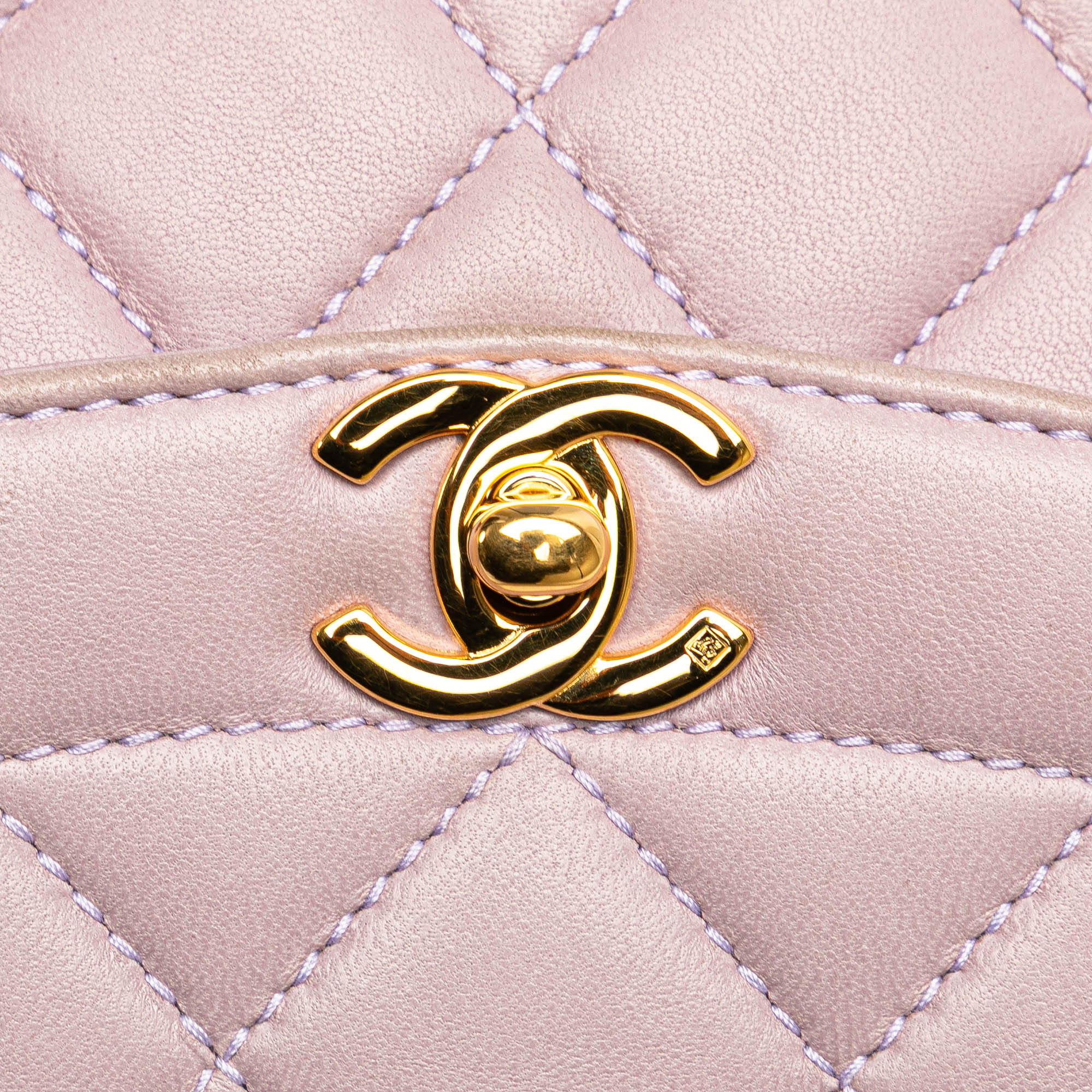 Chanel CC Quilted Lambskin Diana Flap Shoulder Bag - image 7