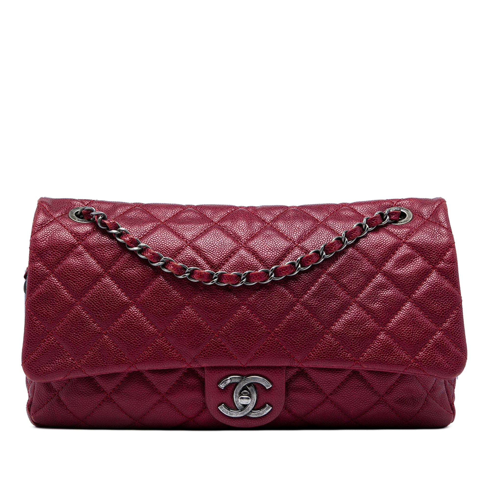 Chanel Jumbo Quilted Iridescent Caviar Easy Flap - image 1