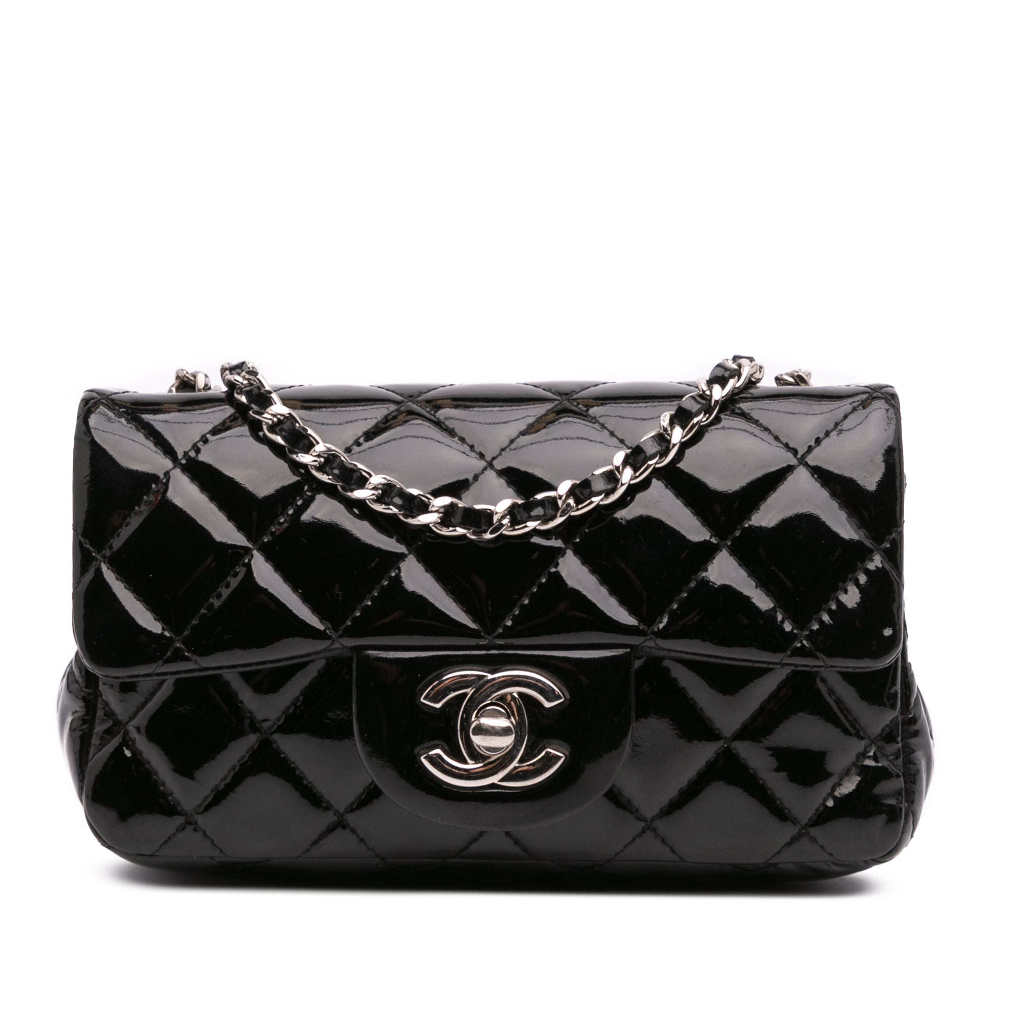 Chanel Extra Mini Rectangular Classic Patent Single Flap - image 1