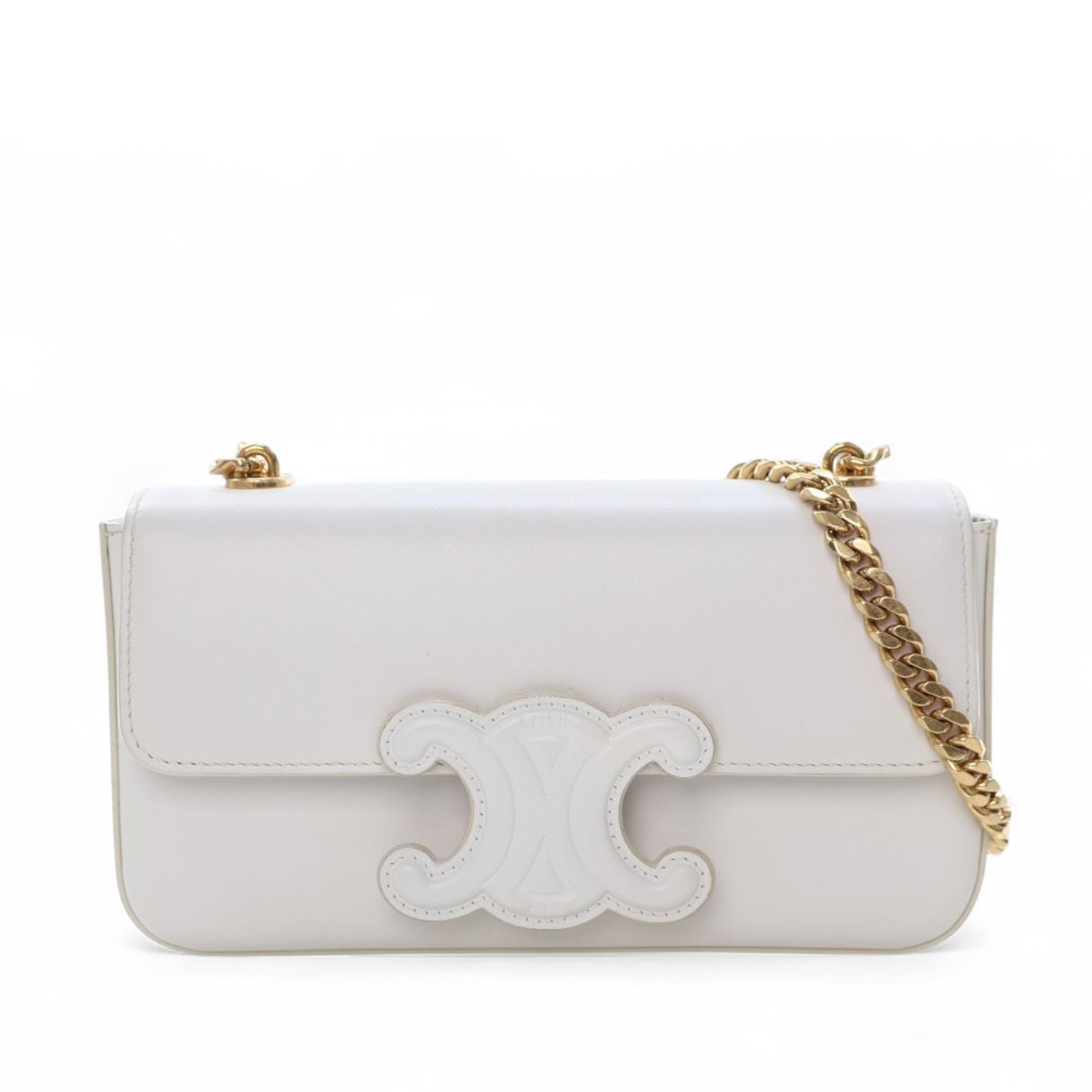 Celine Calfskin Cuir Triomphe Chain Shoulder Bag - image 1