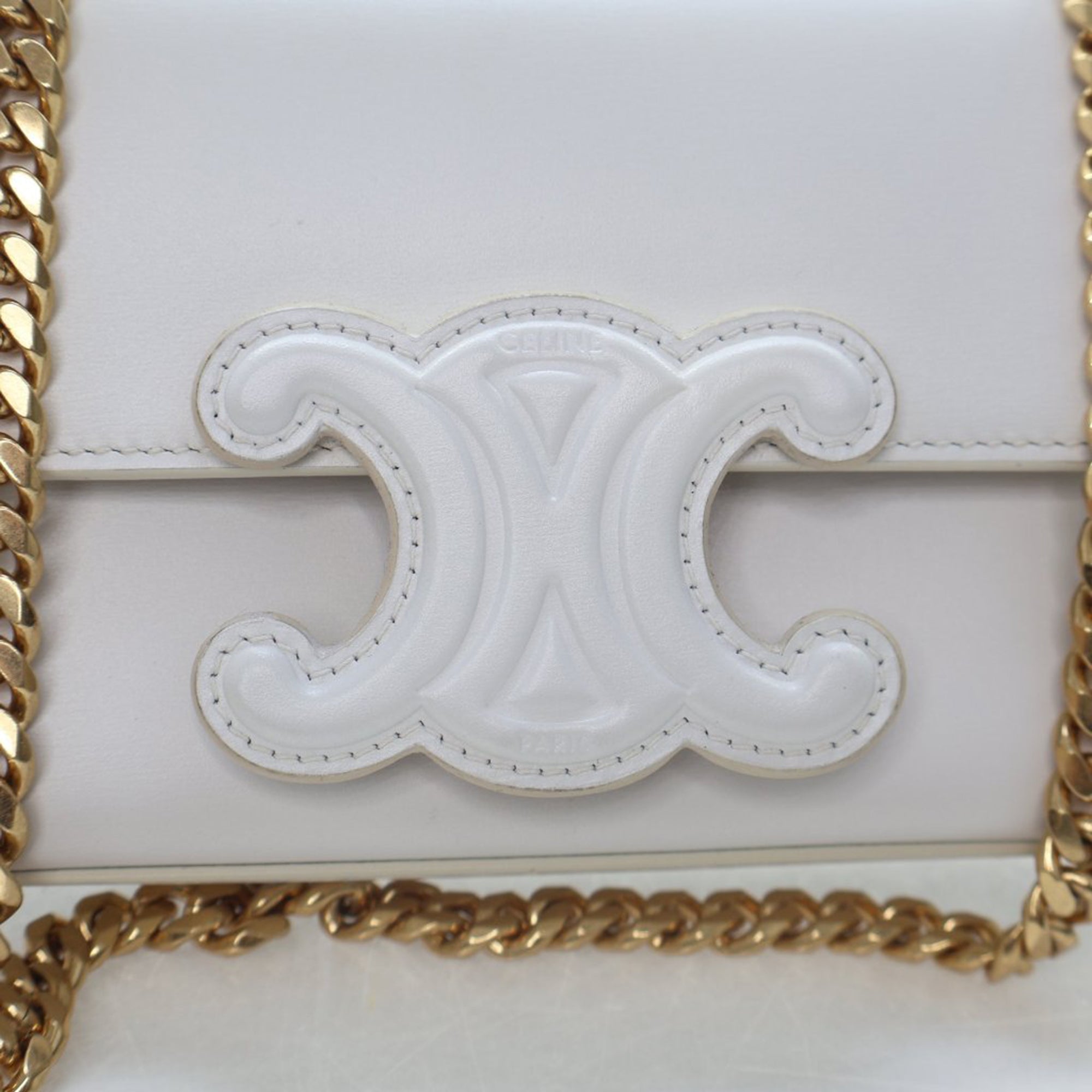 Celine Calfskin Cuir Triomphe Chain Shoulder Bag - image 6