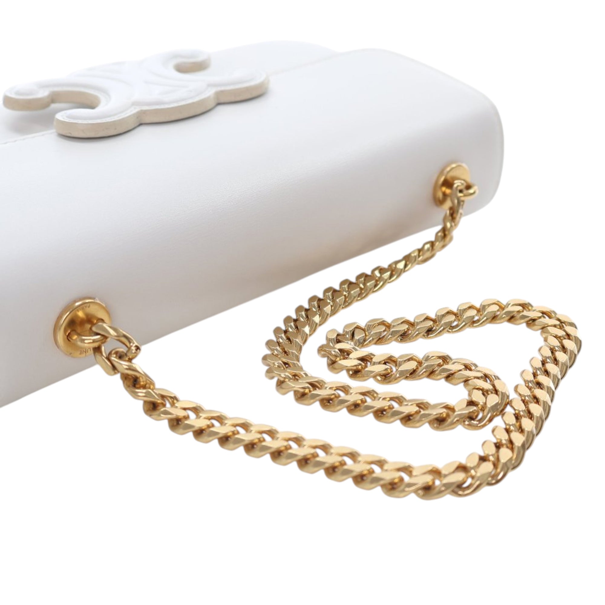 Celine Calfskin Cuir Triomphe Chain Shoulder Bag - image 9