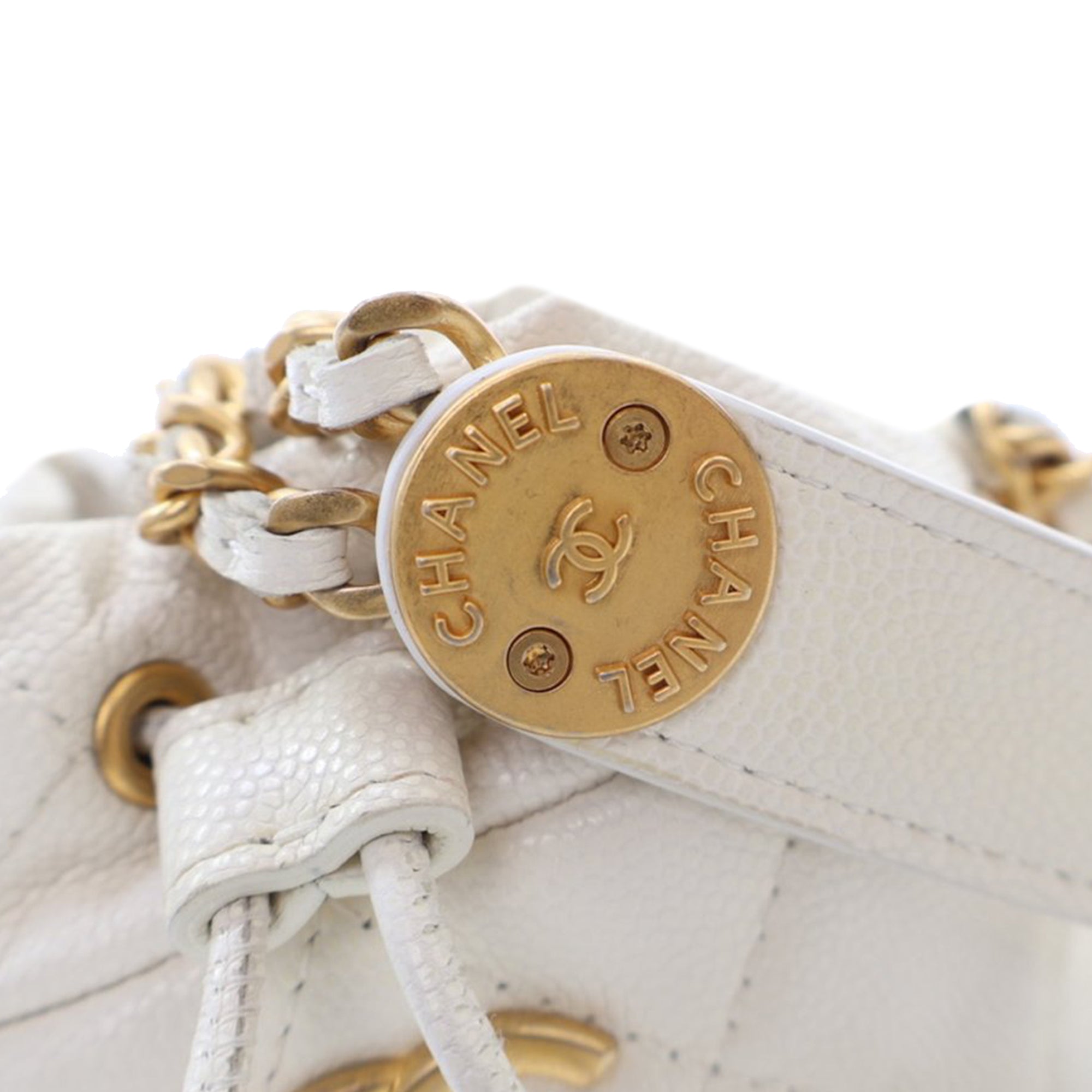 Chanel Mini Quilted Caviar Twist Your Buttons Drawstring Bucket Bag - image 6