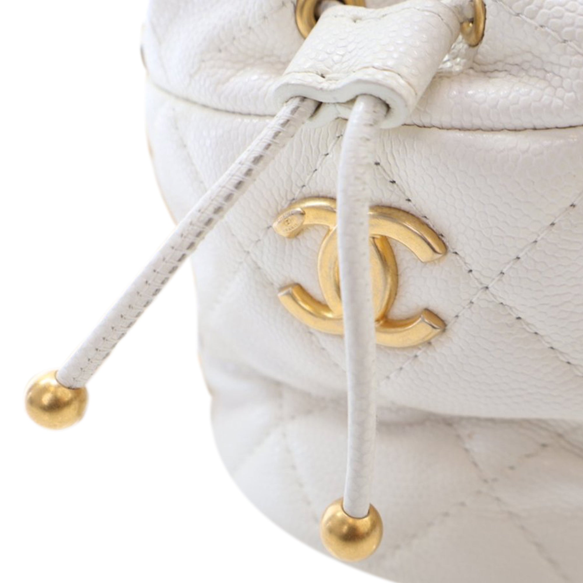 Chanel Mini Quilted Caviar Twist Your Buttons Drawstring Bucket Bag - image 7