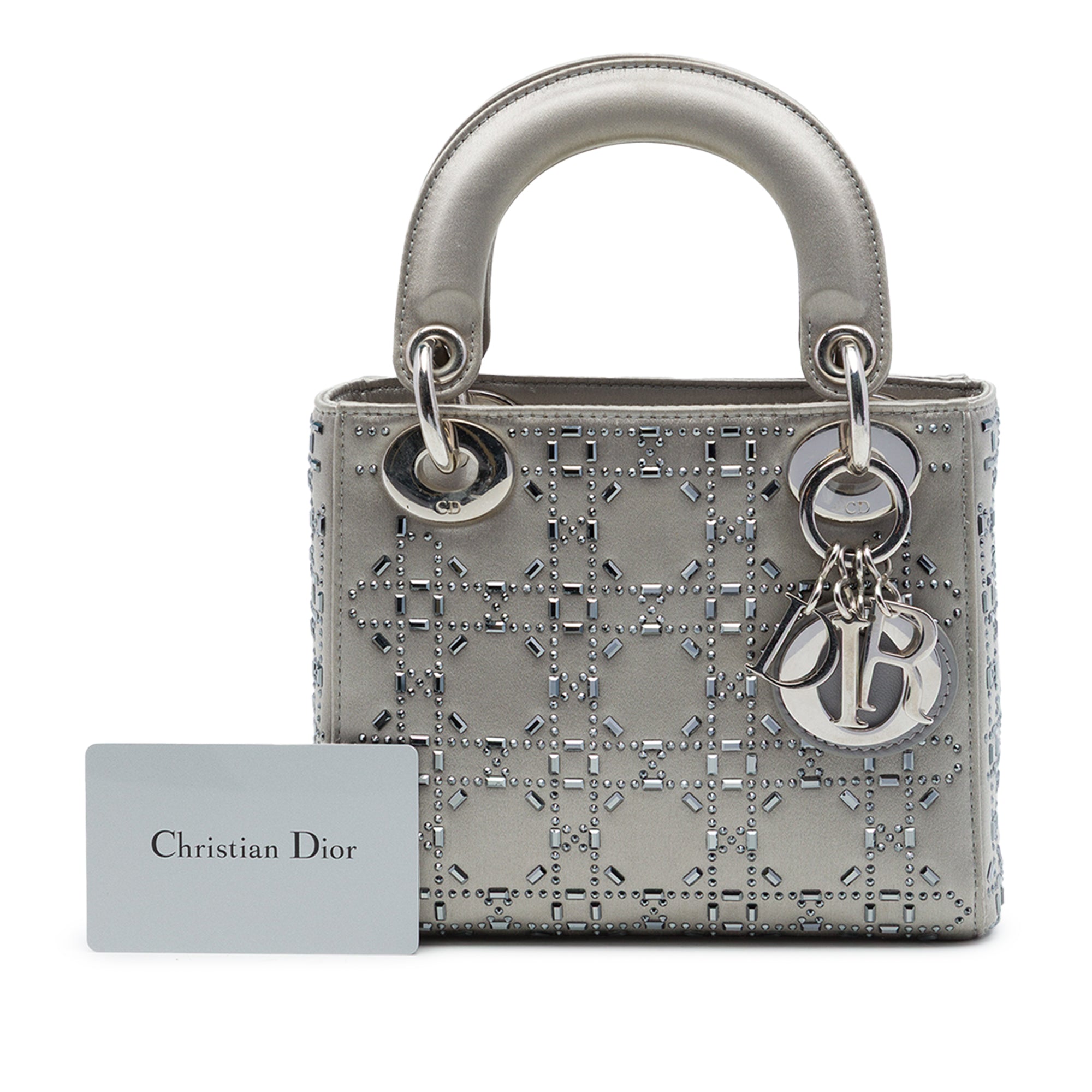 Dior Mini Satin Cannage Crystal Embellished Lady Dior - image 7