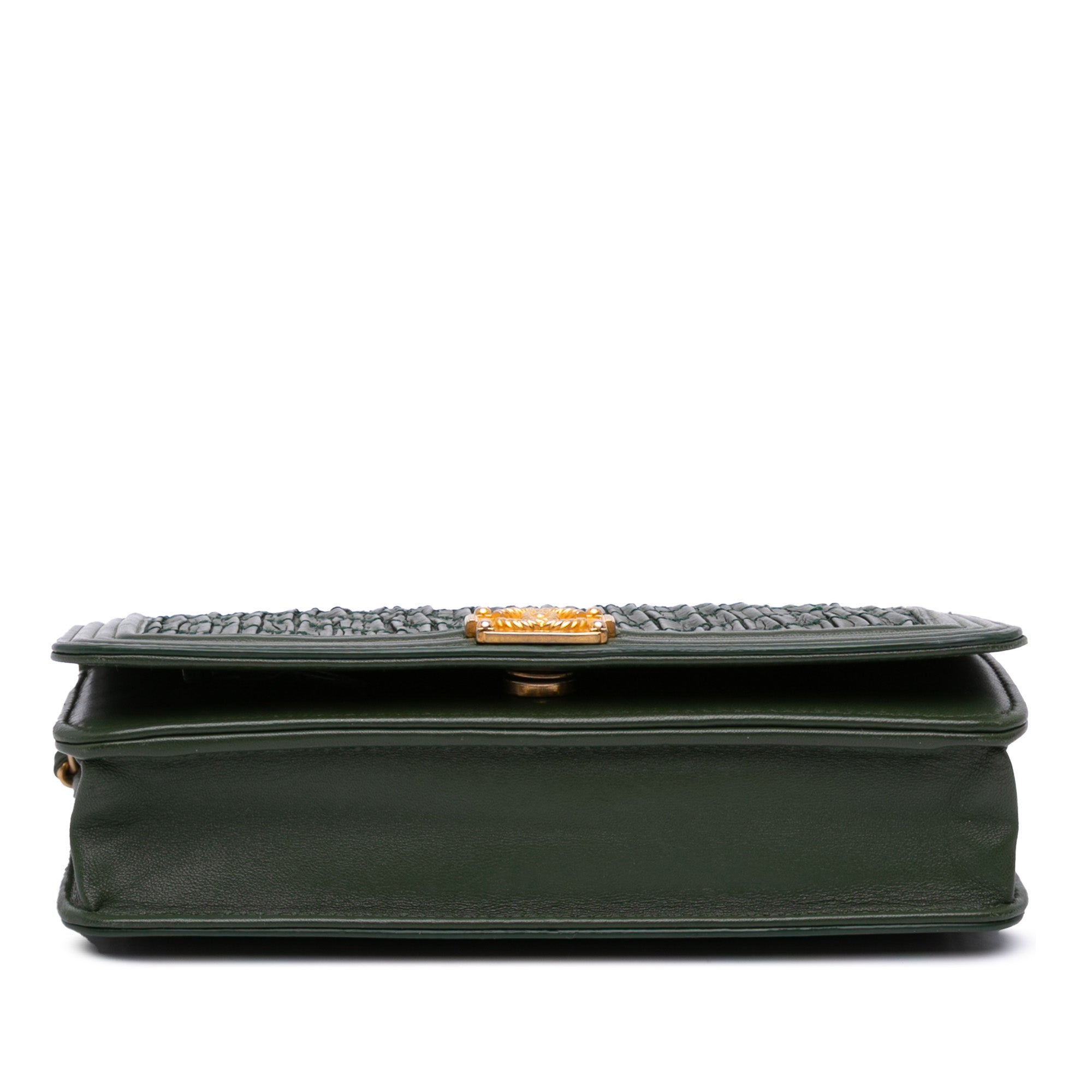 Chanel Chevron Crumpled Calfskin Boy Wallet On Chain - image 3