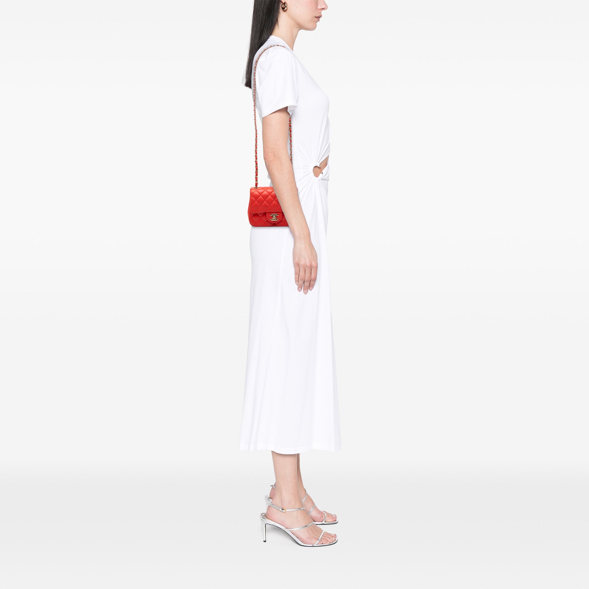 Chanel Mini Square Classic Lambskin Single Flap - image 6