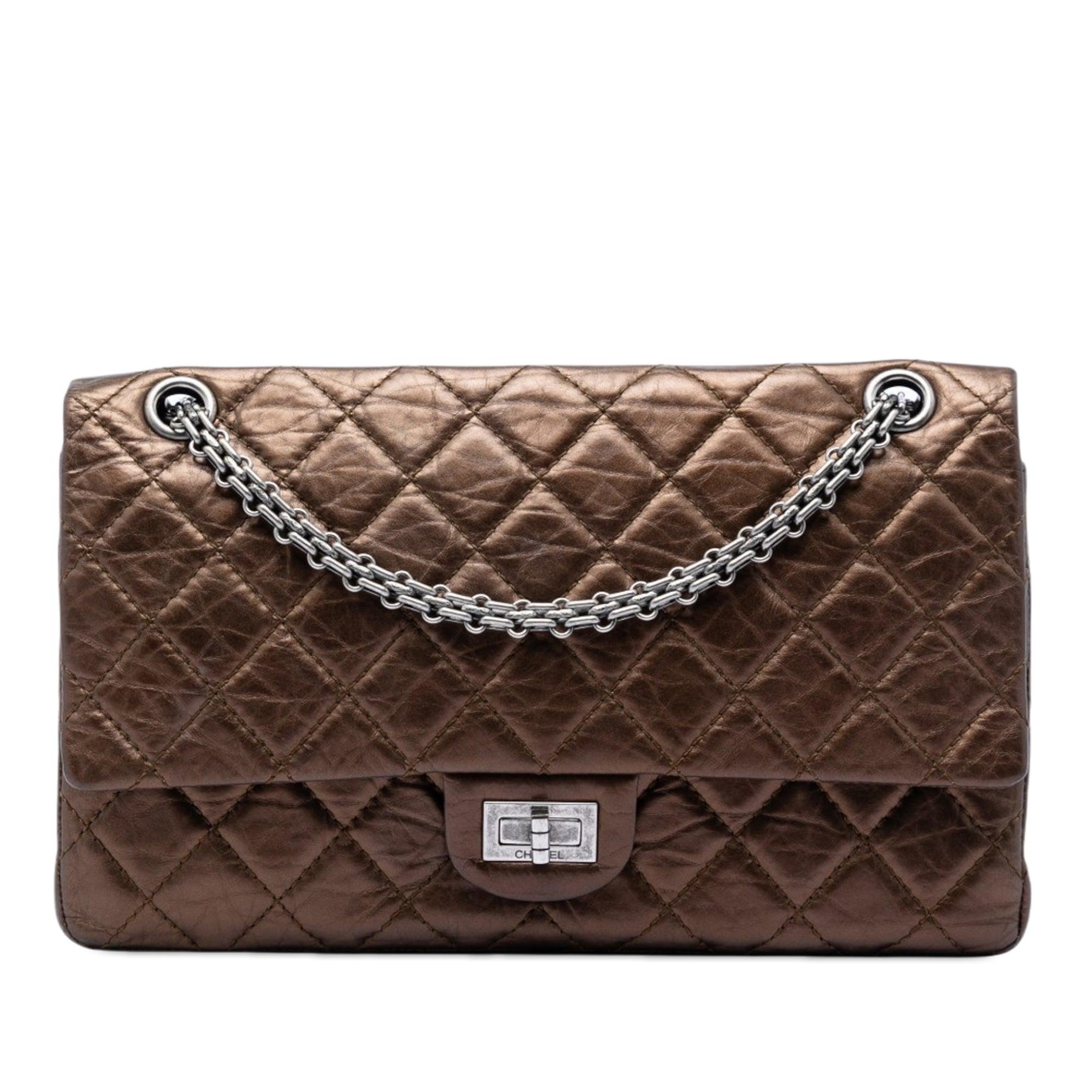 Chanel Quilted Metallic Aged Calfskin Reissue 2.55 Double Flap 226 - image 1