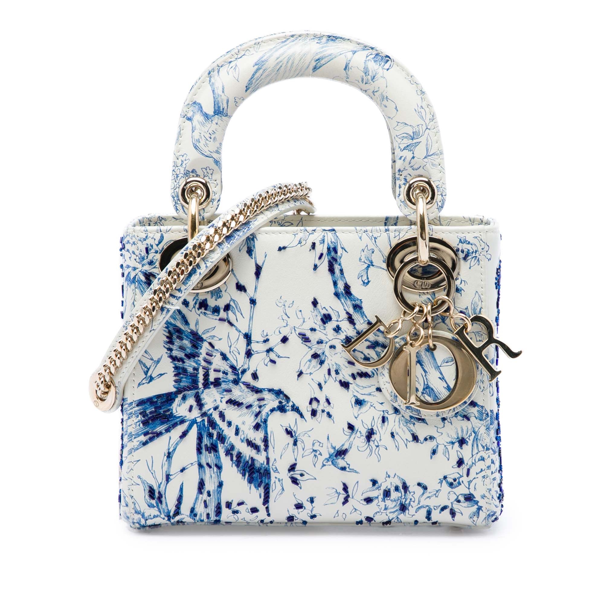 Dior Mini Calfskin Beaded Jardin D Hiver Lady Dior - image 1