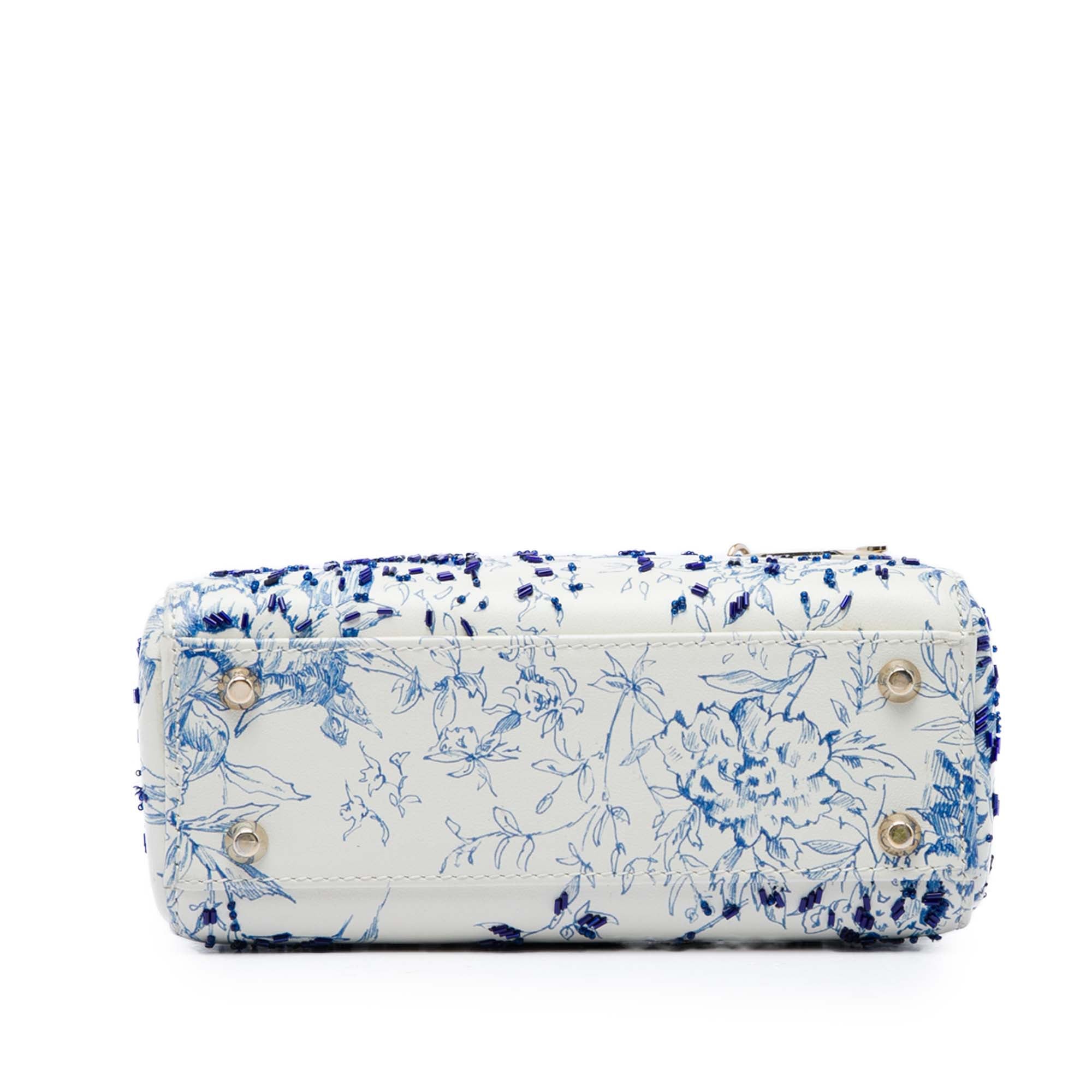 Dior Mini Calfskin Beaded Jardin D Hiver Lady Dior - image 3