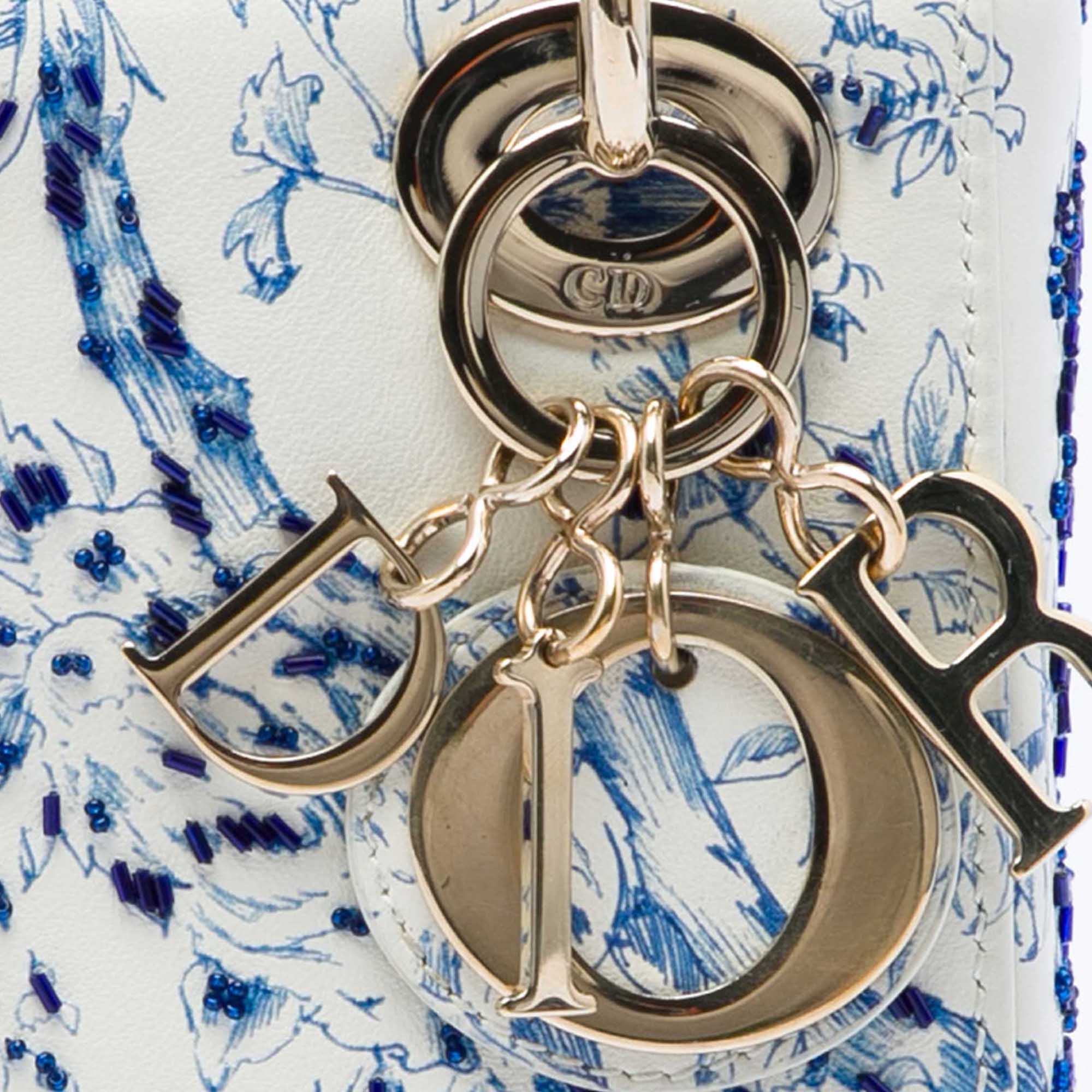 Dior Mini Calfskin Beaded Jardin D Hiver Lady Dior - image 5