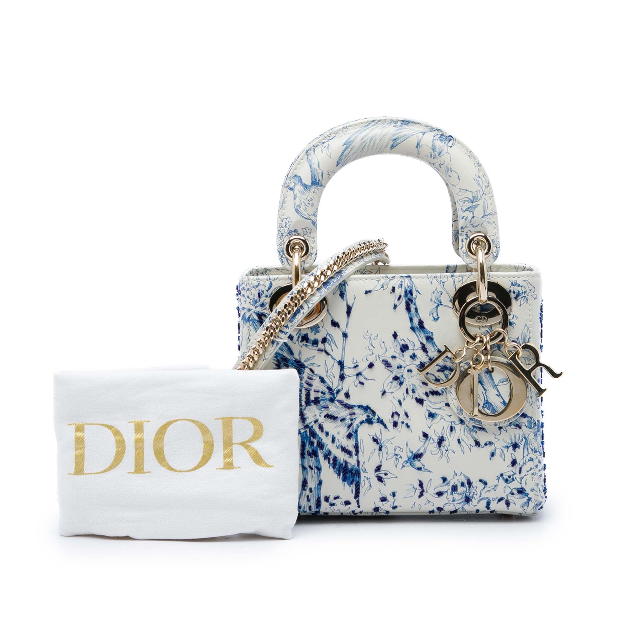 Dior Mini Calfskin Beaded Jardin D Hiver Lady Dior - image 7
