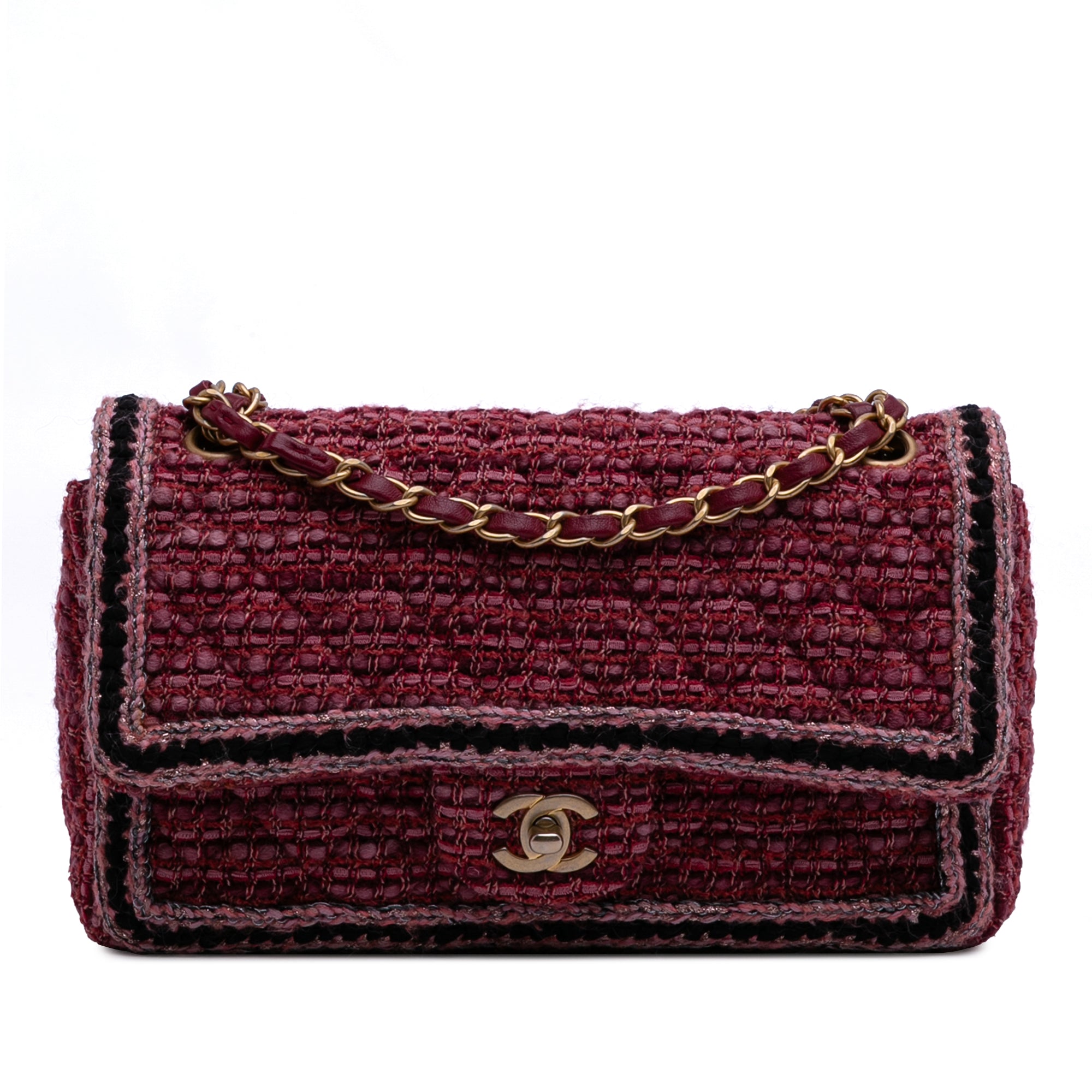 Chanel Medium Classic Tweed Braided Double Flap - image 1