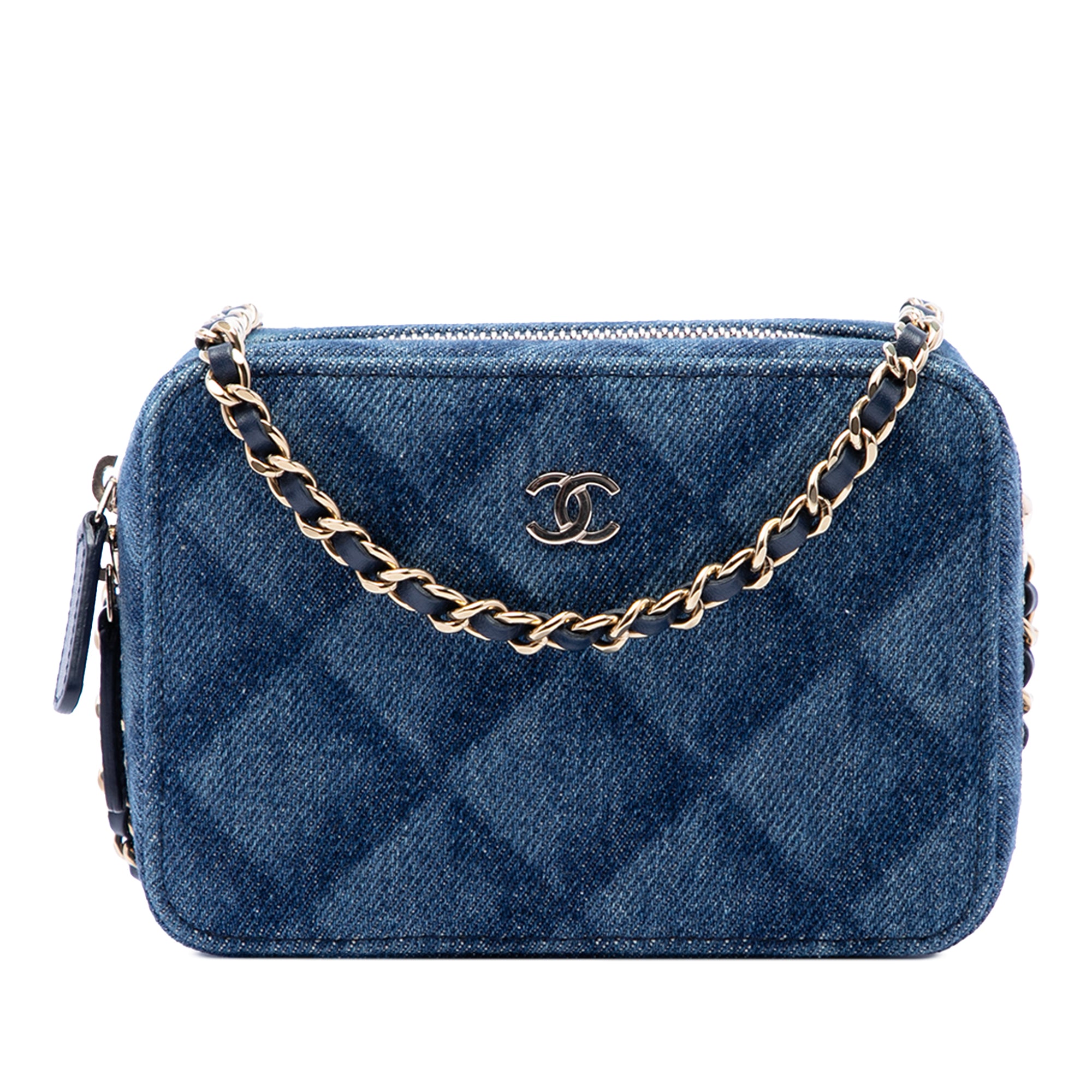 Chanel CC Printed Denim Camera Case - image 1