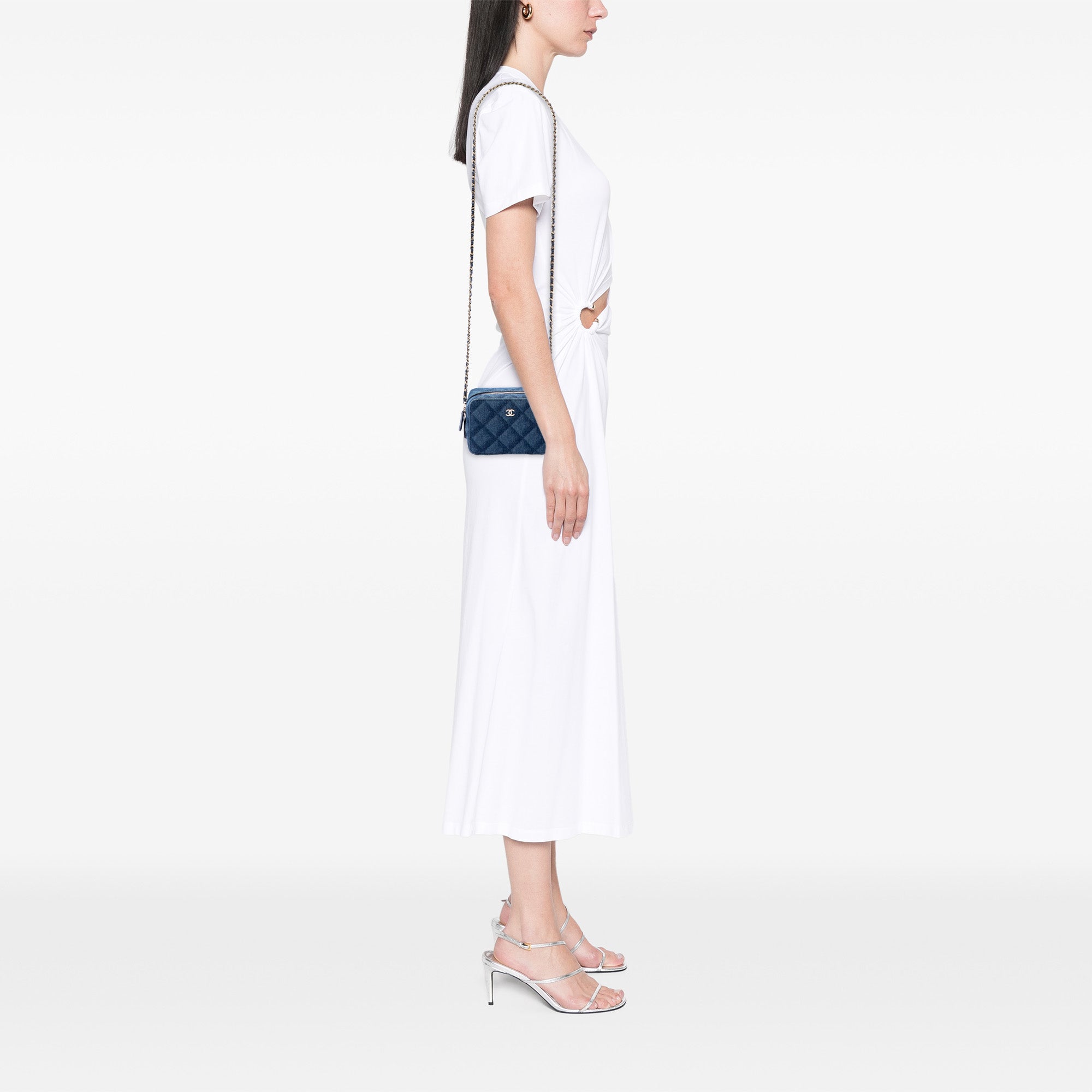 Chanel CC Printed Denim Camera Case - image 6