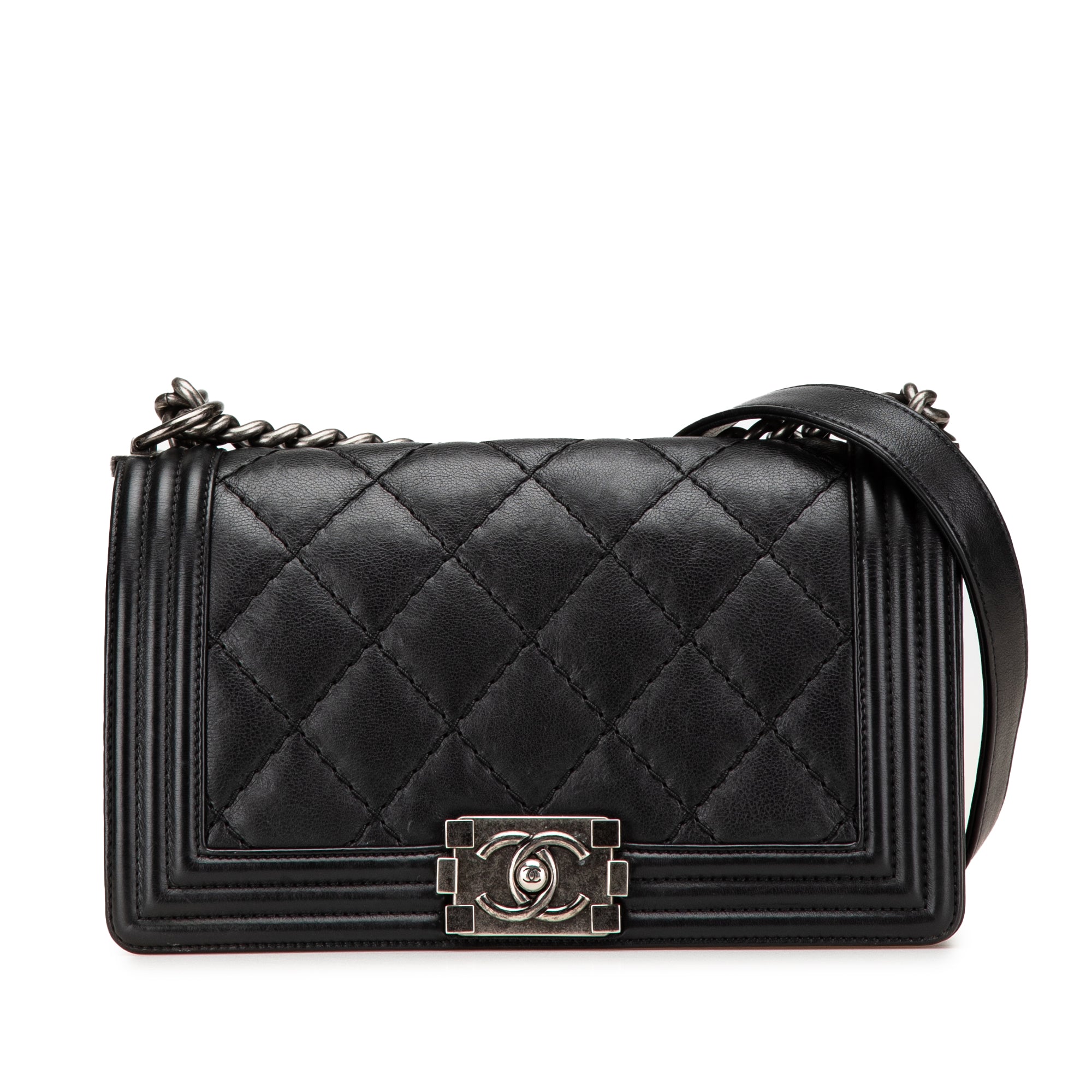 Chanel Old Medium Calfskin Double Stitch Boy Flap - image 1