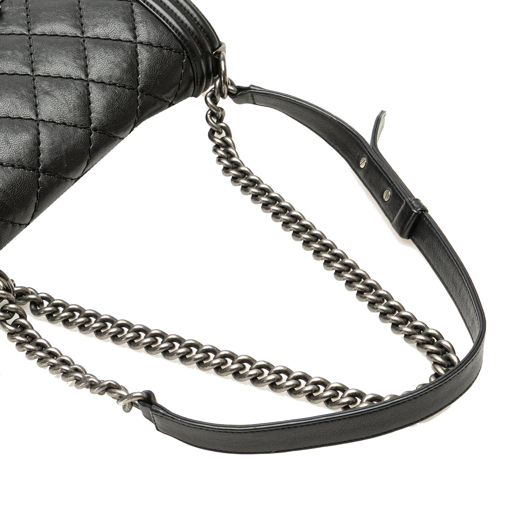 Chanel Old Medium Calfskin Double Stitch Boy Flap - image 11