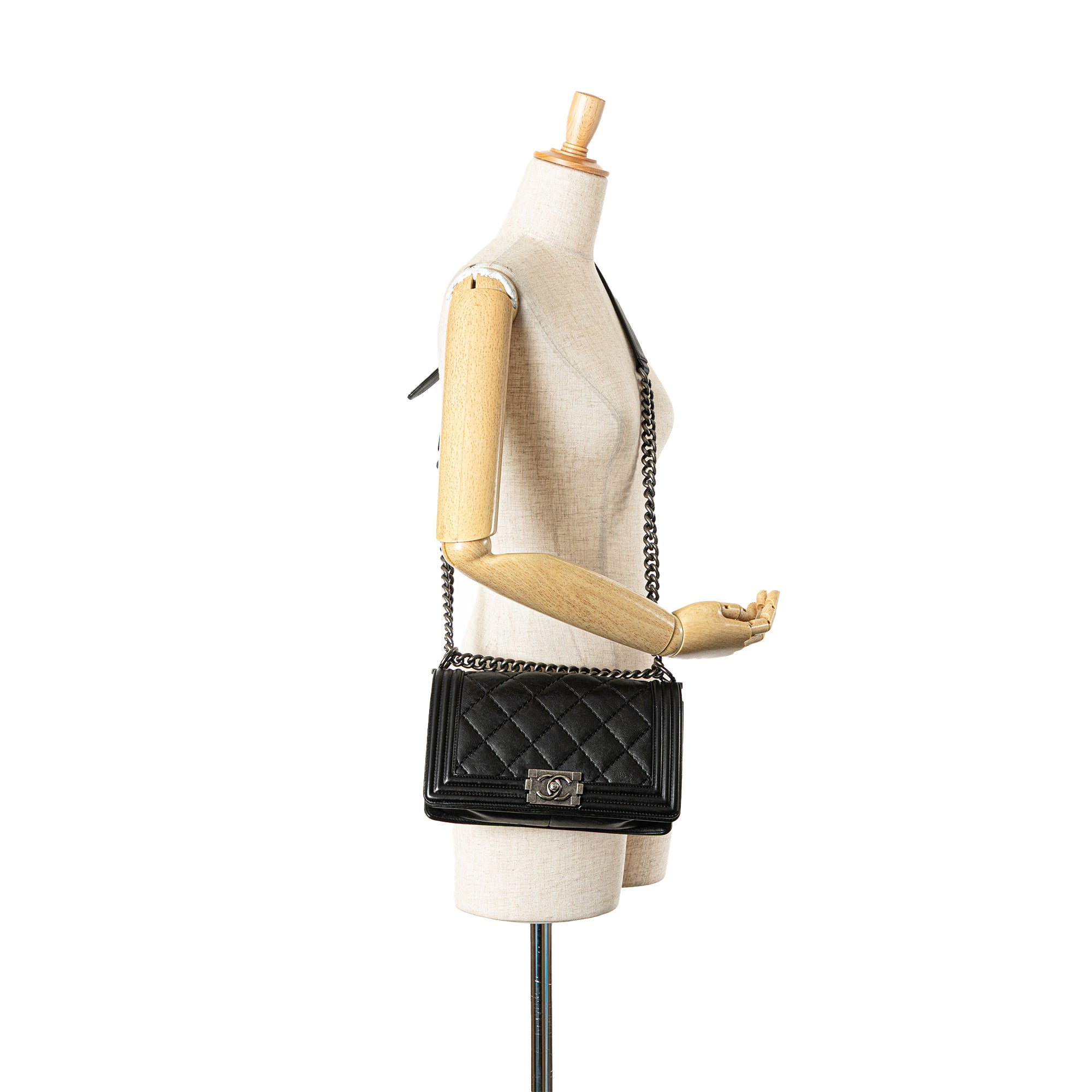 Chanel Old Medium Calfskin Double Stitch Boy Flap - image 12