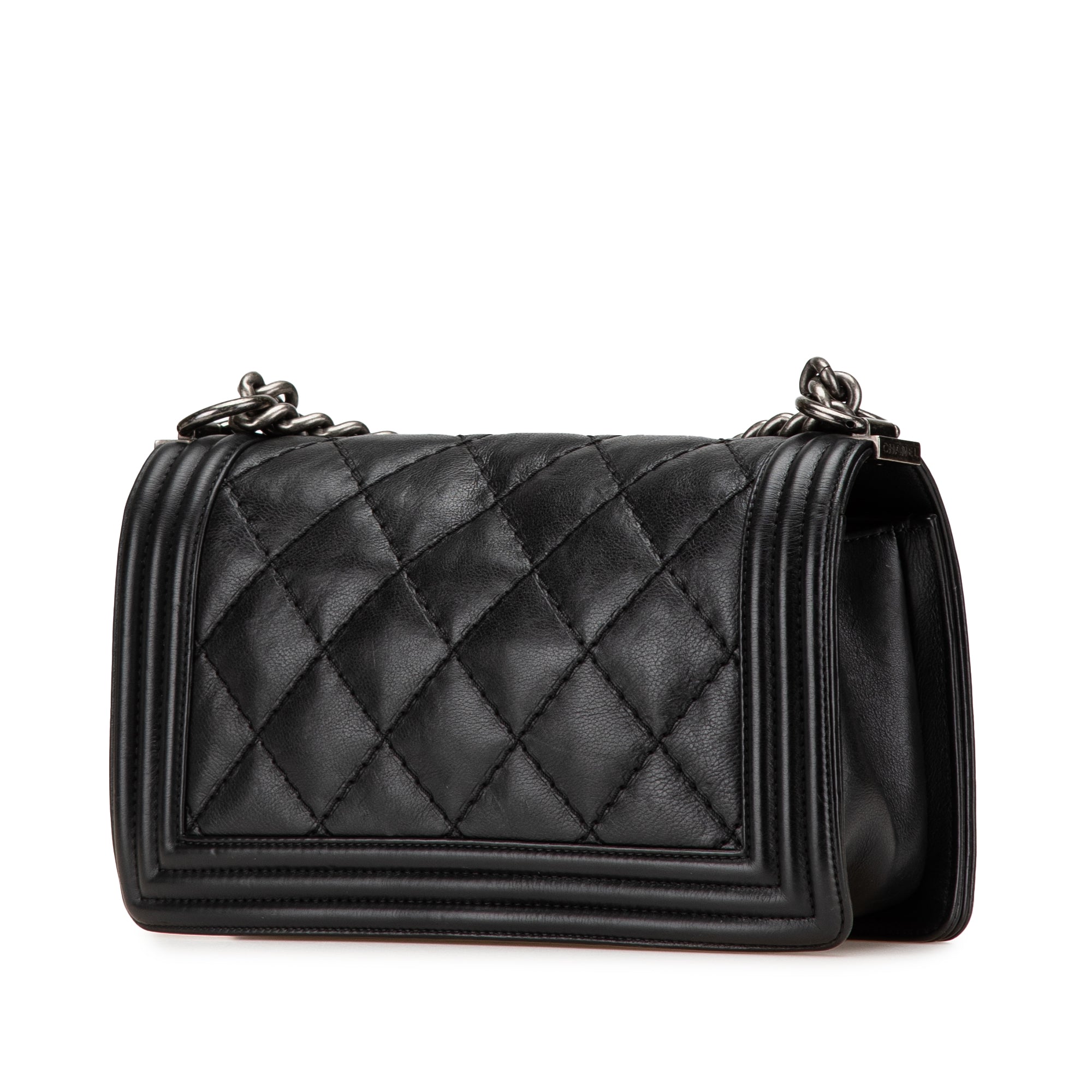 Chanel Old Medium Calfskin Double Stitch Boy Flap - image 2