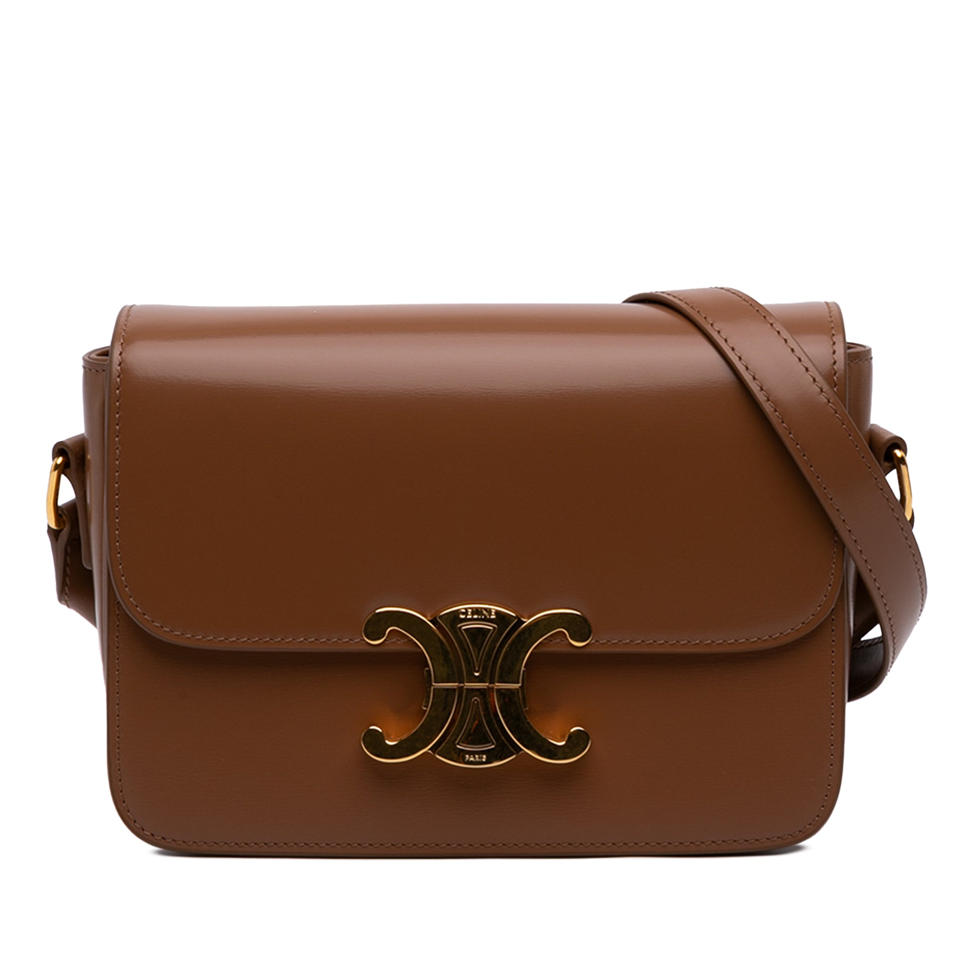 Celine Teen Shiny Calfskin Triomphe Crossbody - image 1