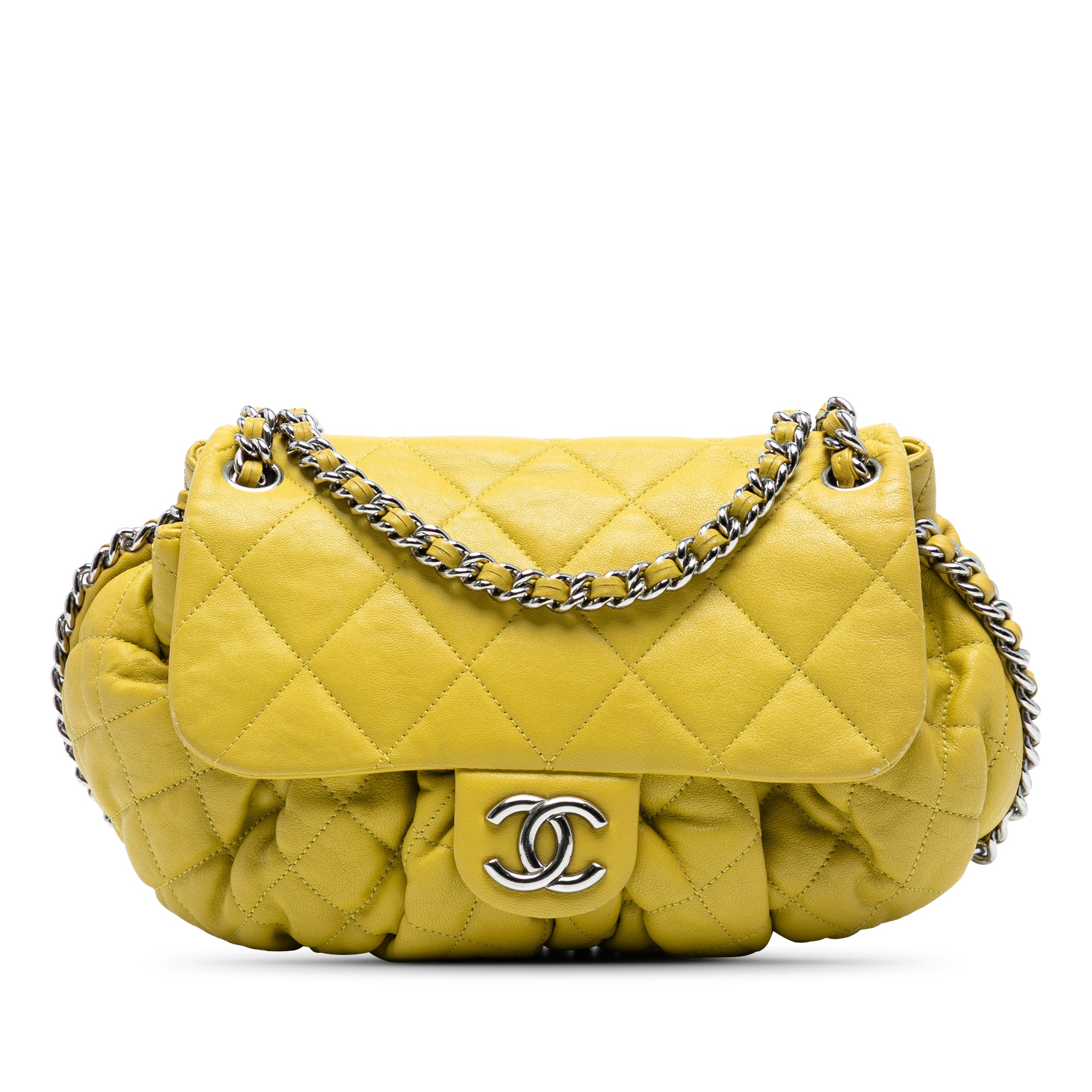 Chanel CC Quilted Lambskin Chain Around Flap - image 1