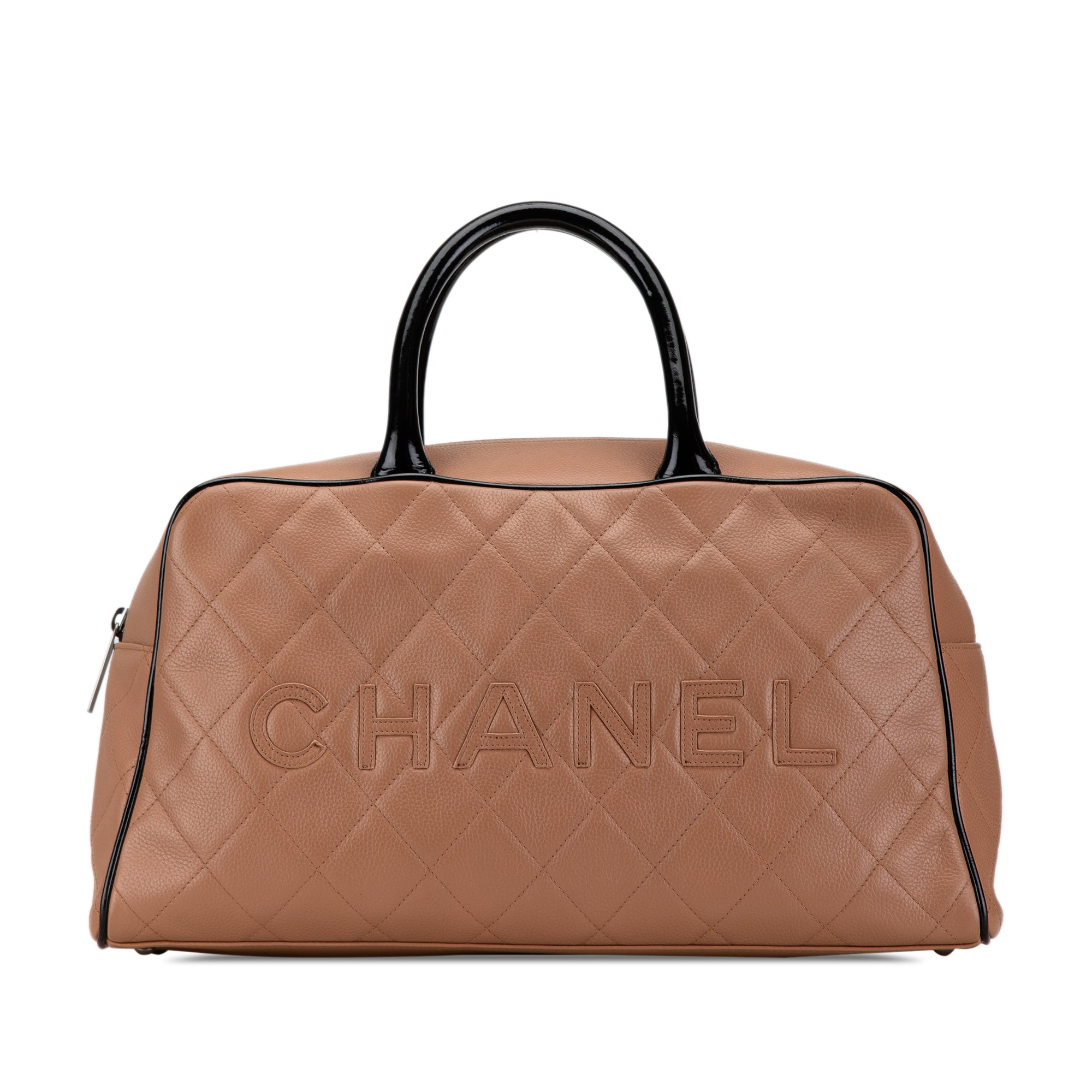 Chanel Large Quilted Grained Calfskin Bowler Handbag - image 1