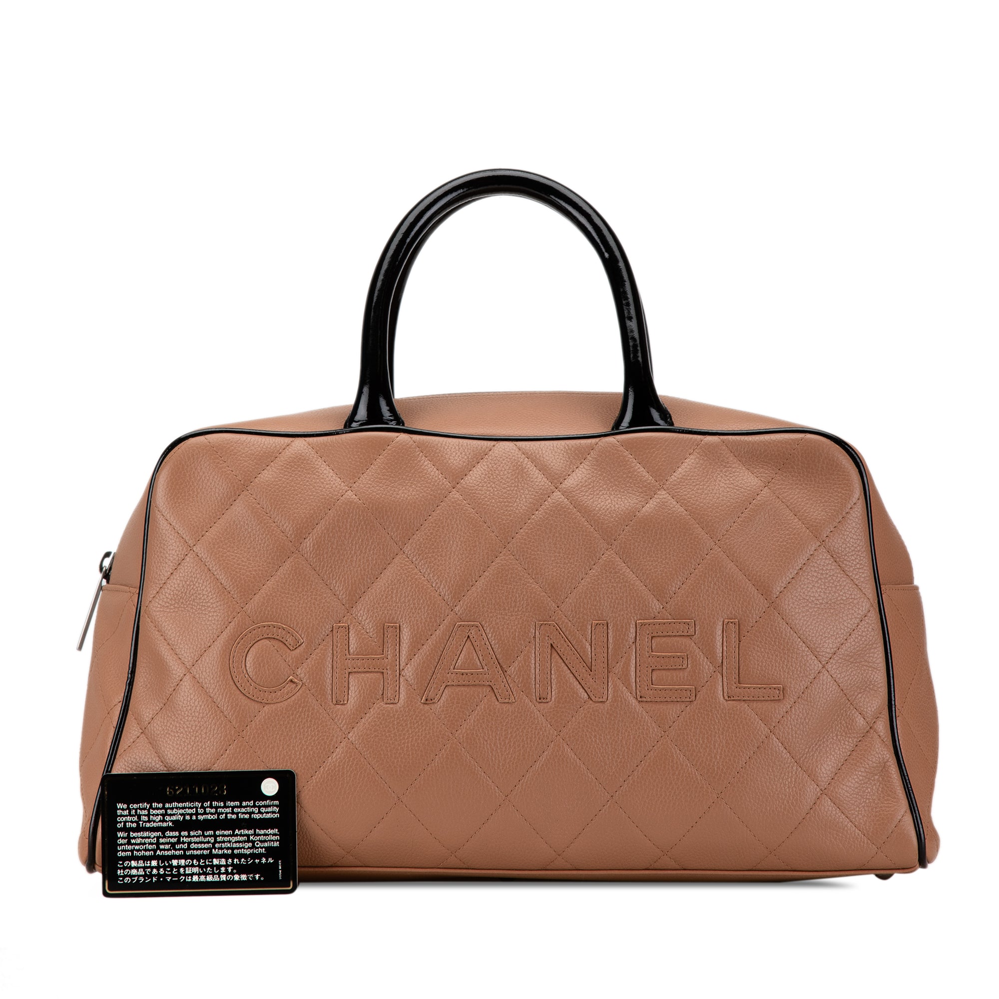 Chanel Large Quilted Grained Calfskin Bowler Handbag - image 10