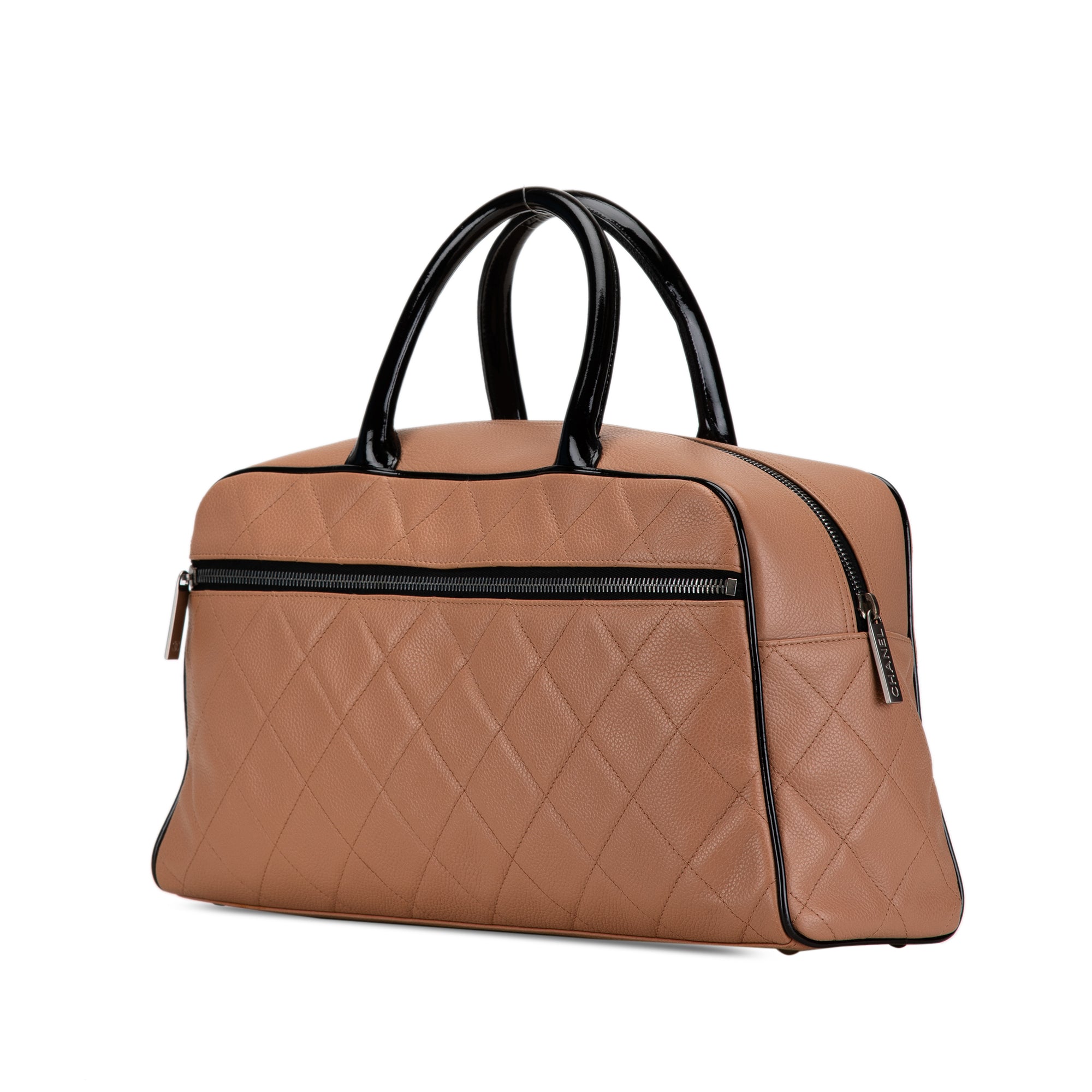 Chanel Large Quilted Grained Calfskin Bowler Handbag - image 2