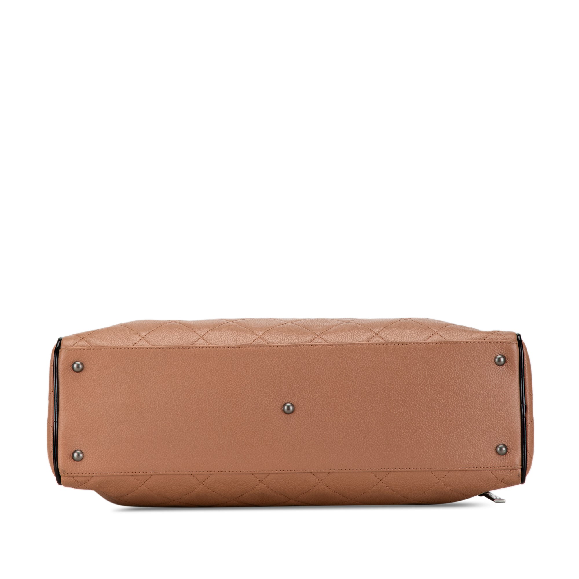 Chanel Large Quilted Grained Calfskin Bowler Handbag - image 3