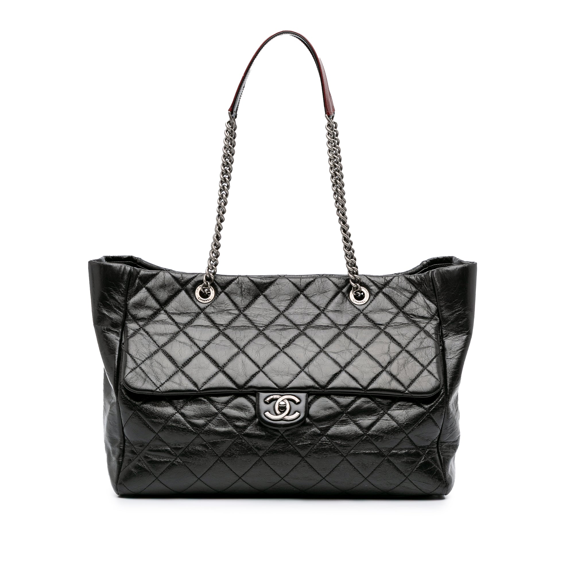 Chanel Large Quilted Glazed Calfskin Duo Color Tote - image 1