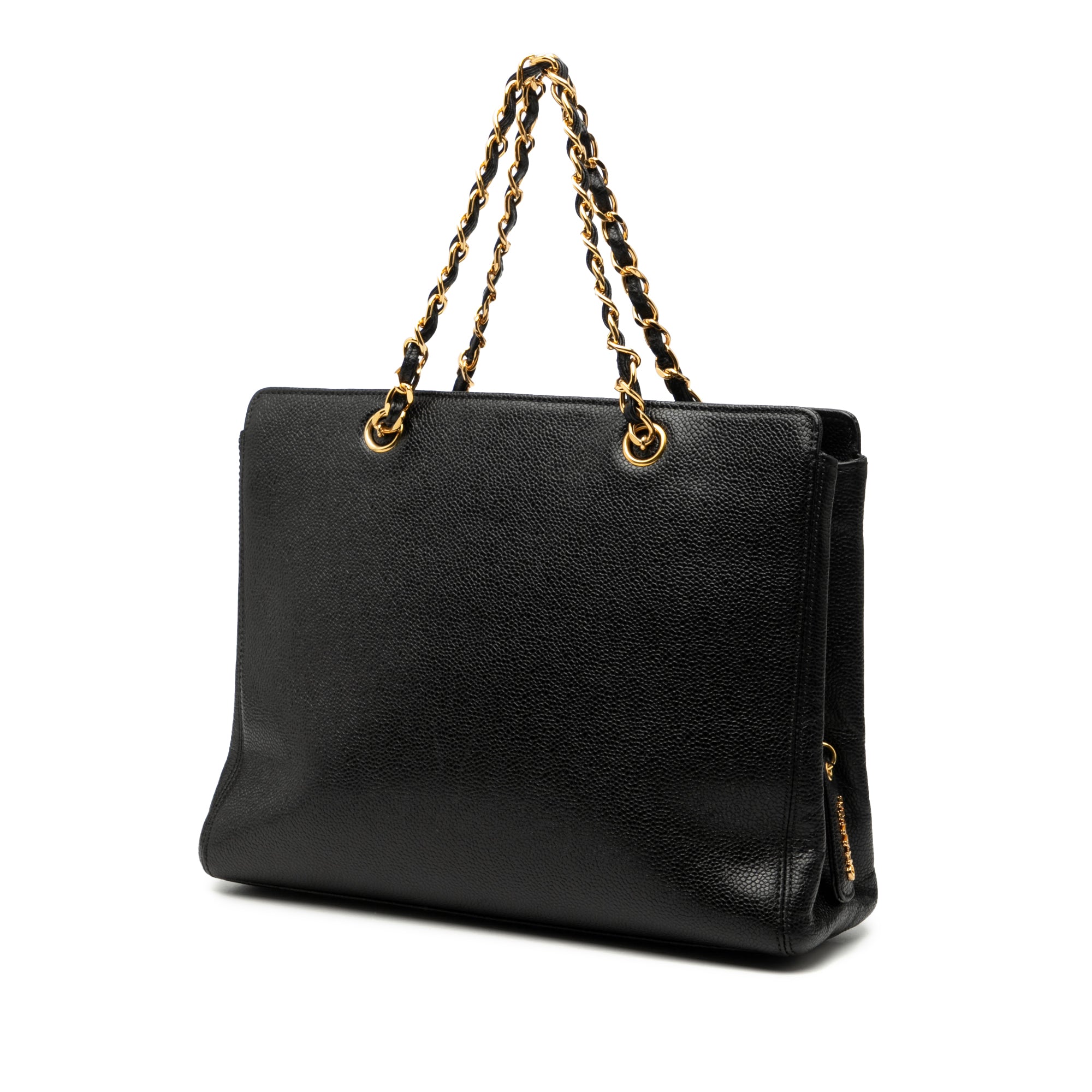 Chanel Caviar Logo Chain Tote - image 2