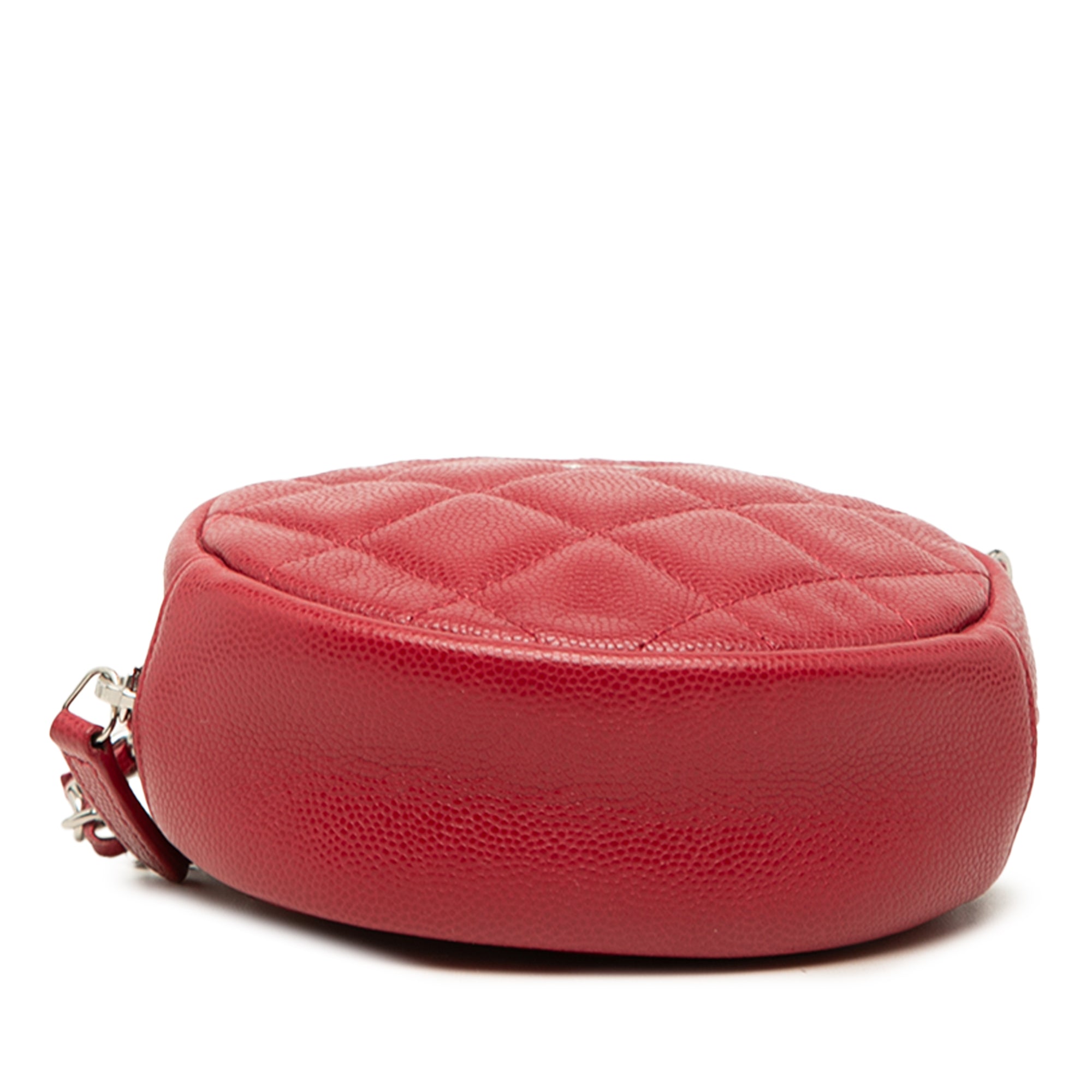 Chanel Quilted Caviar Round Clutch With Chain - image 3