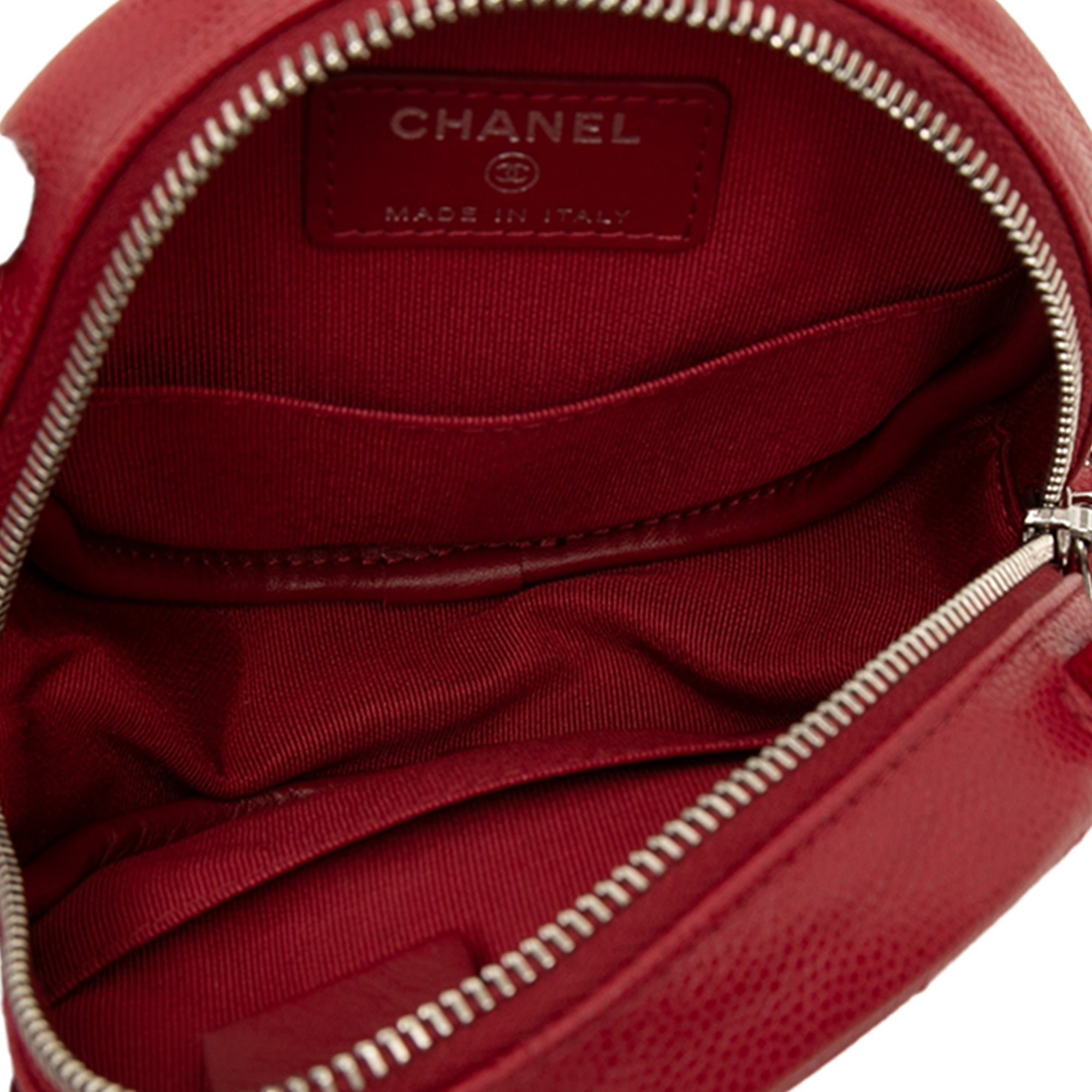Chanel Quilted Caviar Round Clutch With Chain - image 4