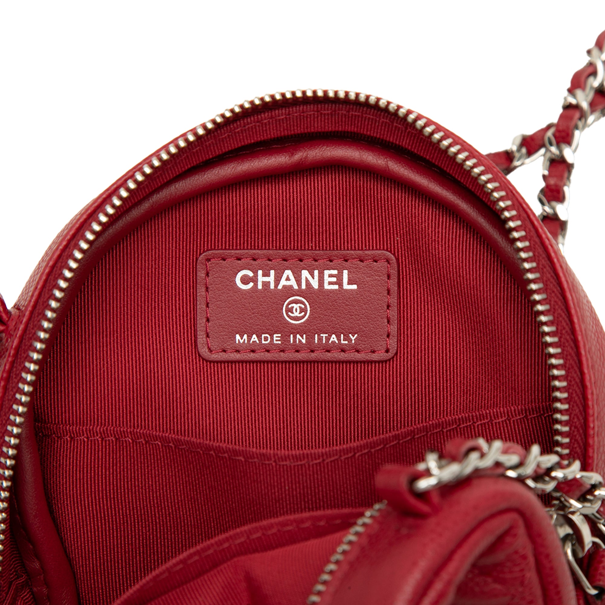 Chanel Quilted Caviar Round Clutch With Chain - image 5