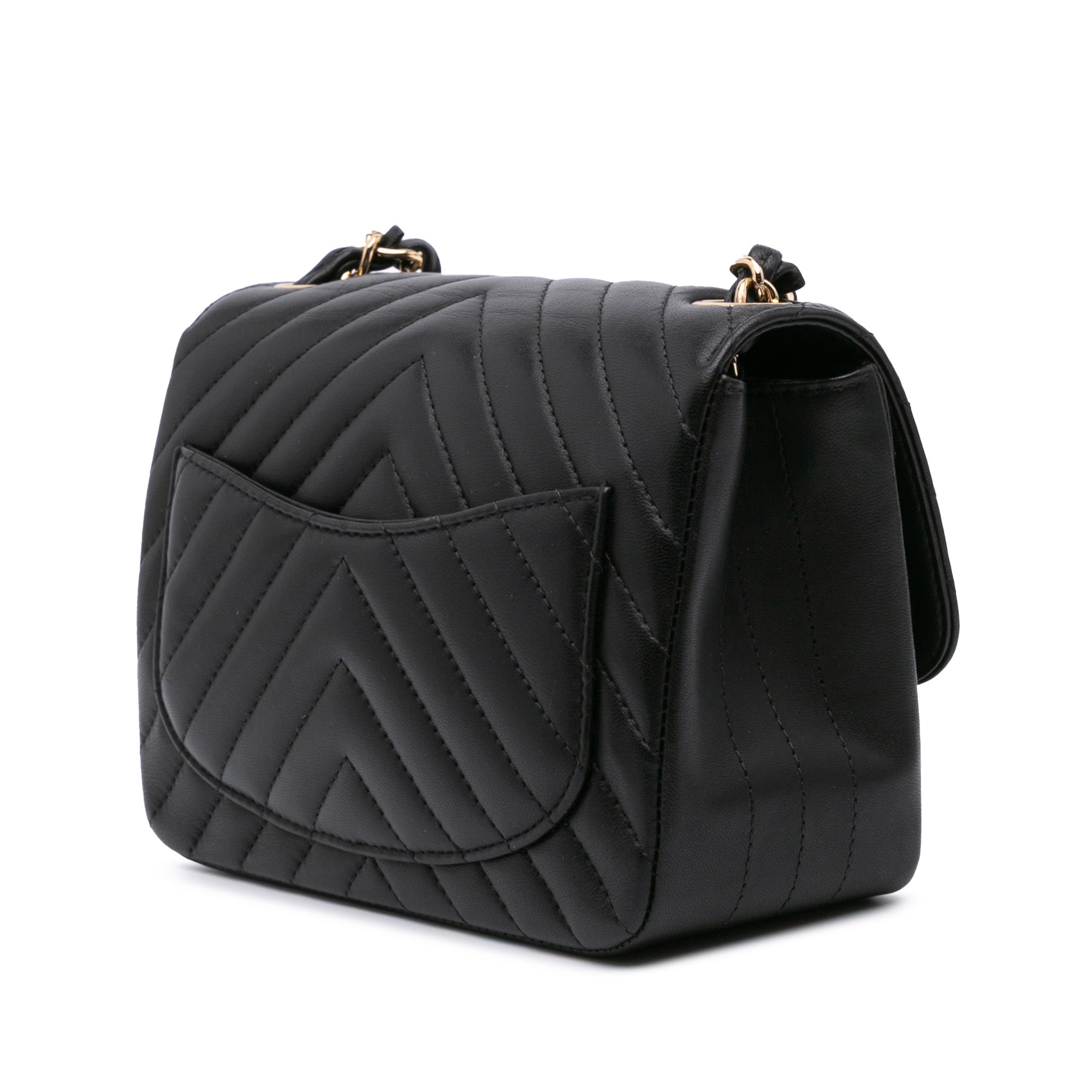 Chanel Mini Square Classic Chevron Lambskin Single Flap - image 2