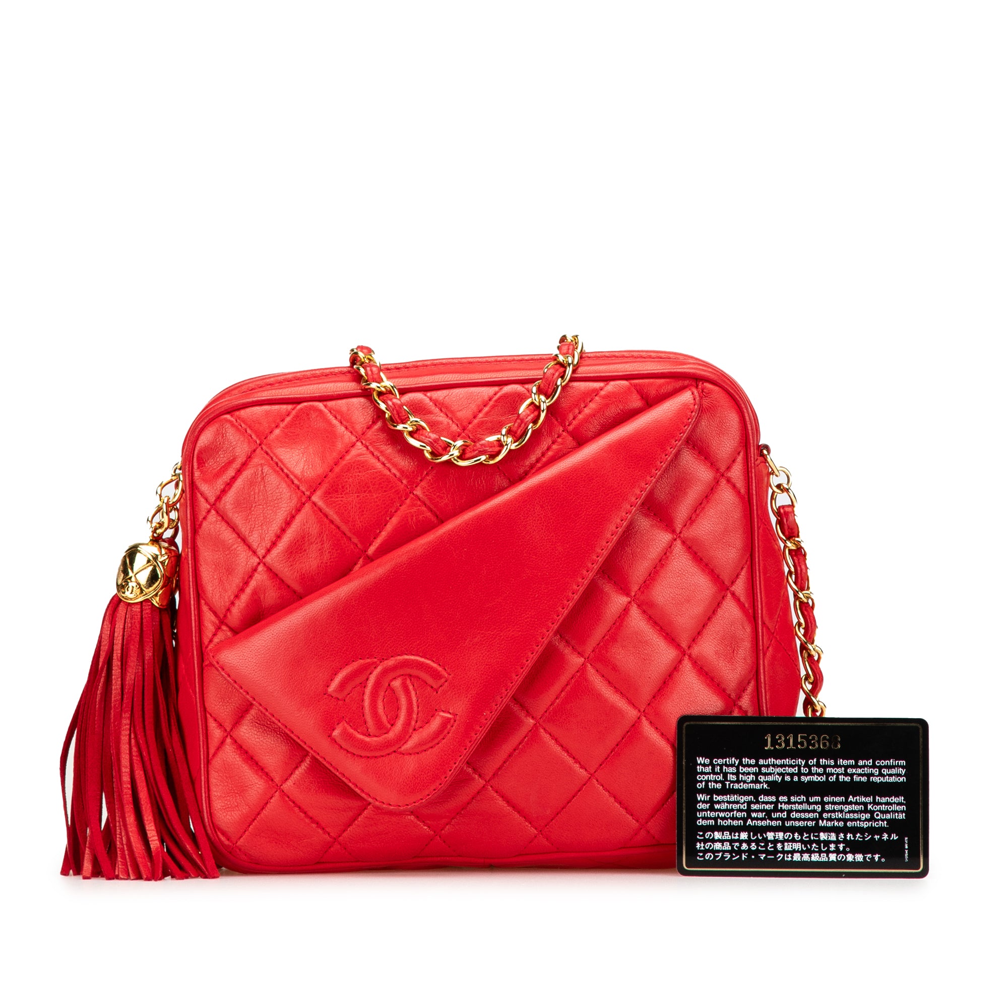 Chanel CC Quilted Lambskin Tassel Camera Bag - image 13