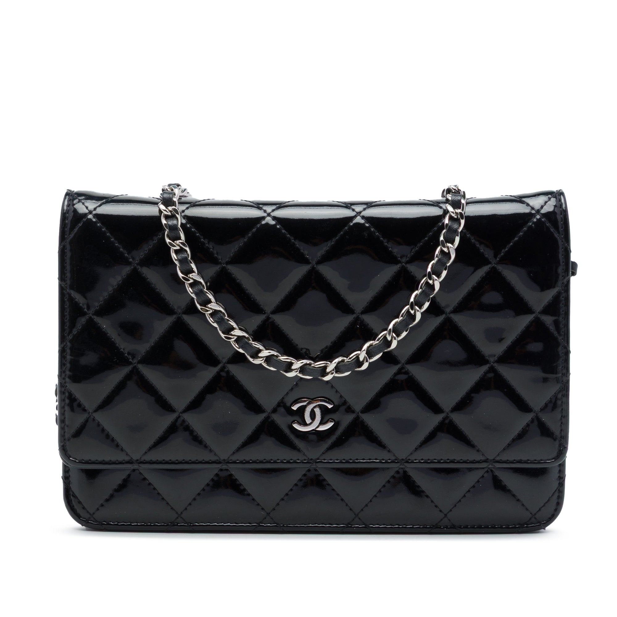 Chanel CC Quilted Patent Wallet On Chain - image 1