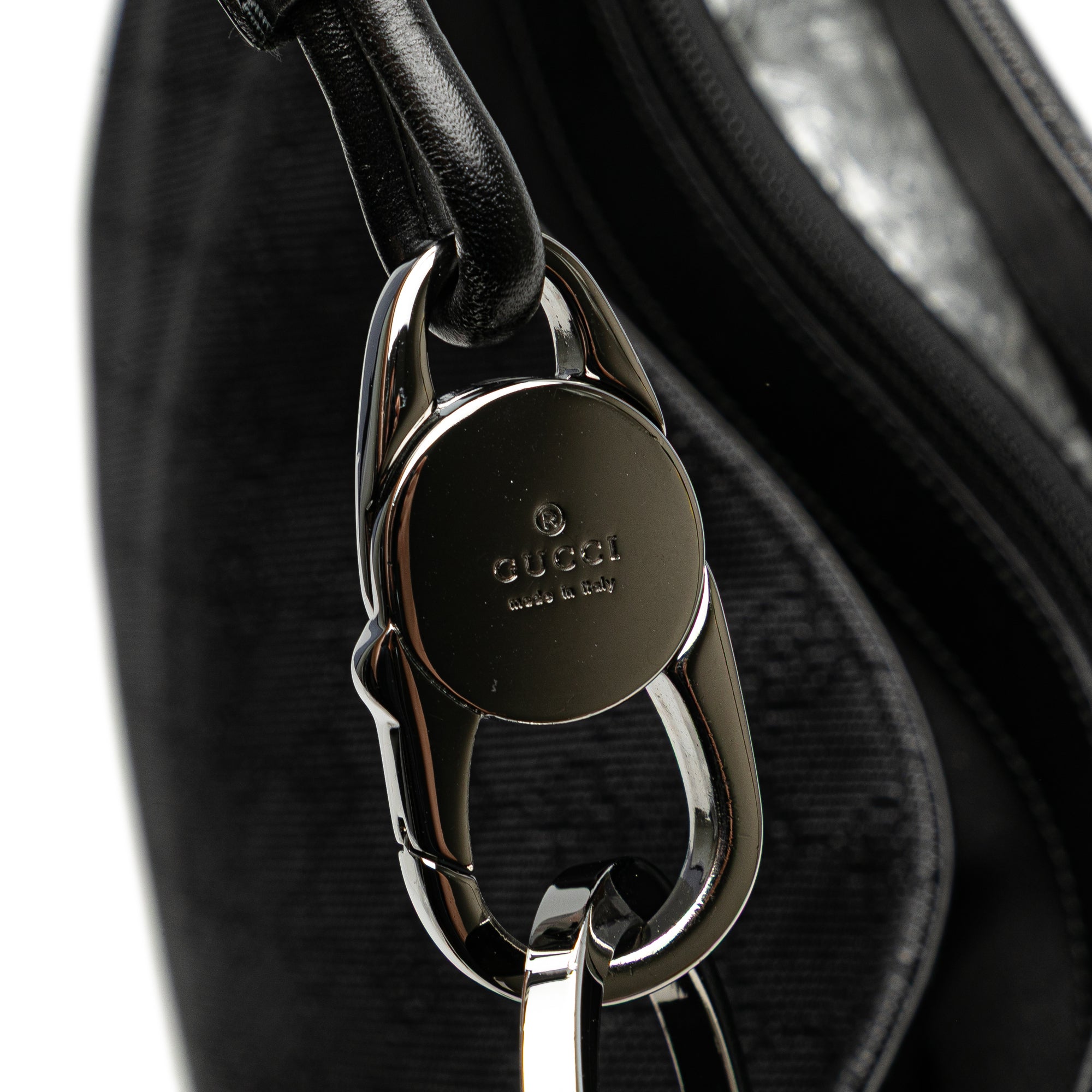 Gucci Large GG Denim Horsebit Classic Ring Hobo