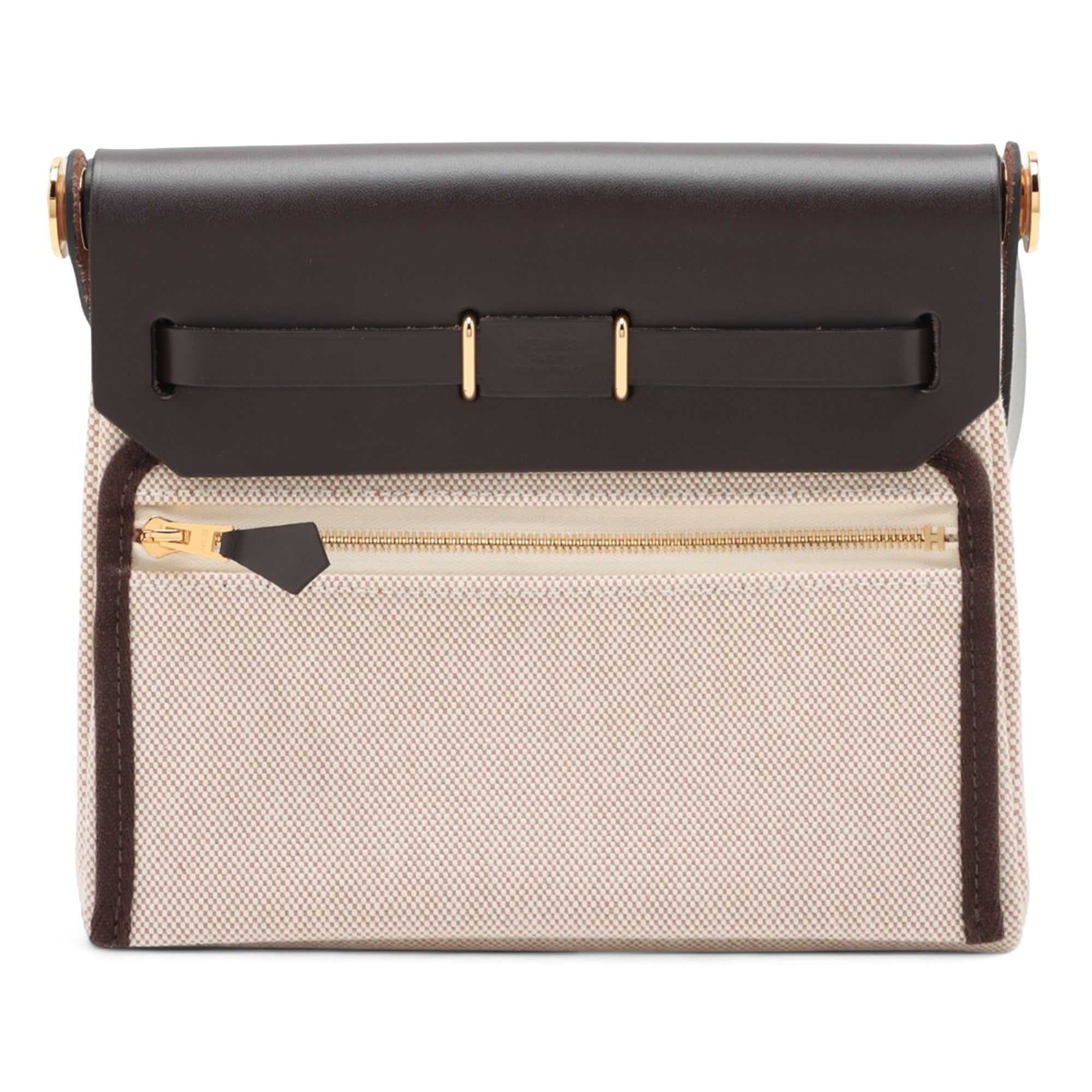 Hermès Military Toile and Vache Hunter Herbag Zip 20 - image 2